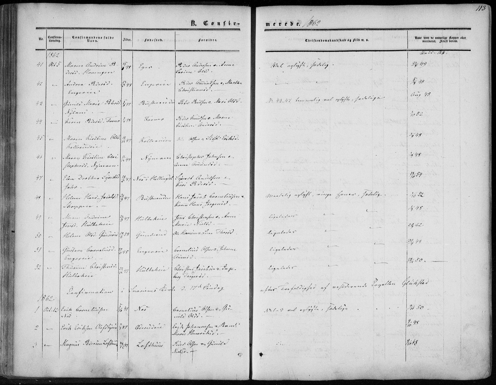 Modum kirkebøker, AV/SAKO-A-234/F/Fa/L0009: Ministerialbok nr. 9, 1860-1864, s. 113