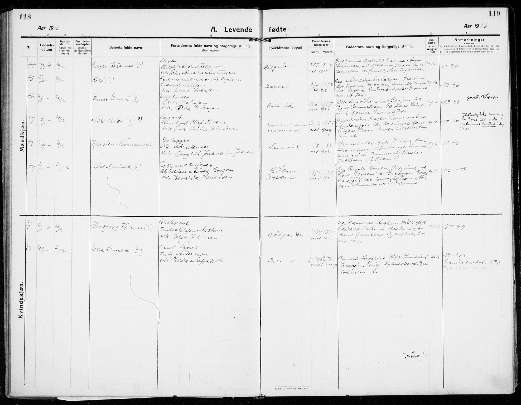Strømsgodset kirkebøker, SAKO/A-324/F/Fa/L0002: Ministerialbok nr. 2, 1910-1920, s. 118-119