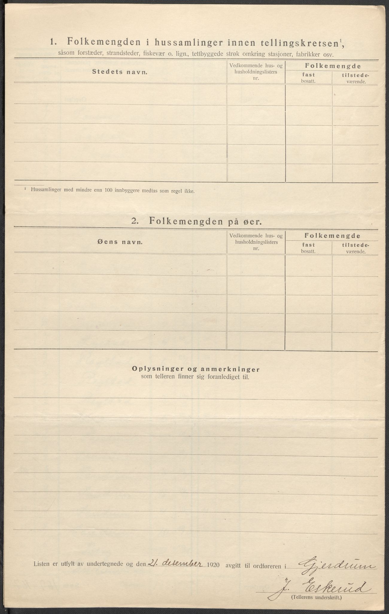 SAO, Folketelling 1920 for 0234 Gjerdrum herred, 1920, s. 22