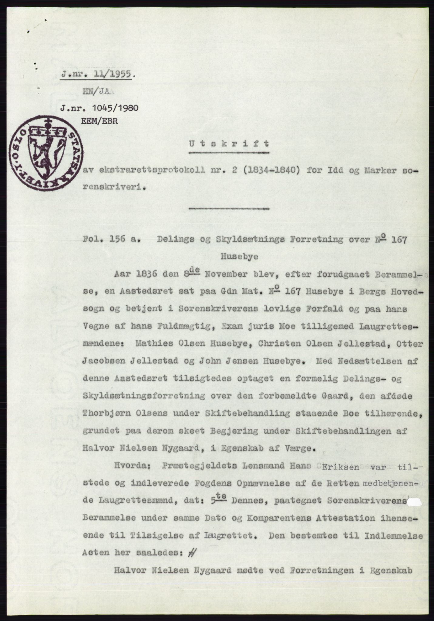 Statsarkivet i Oslo, SAO/A-10621/Z/Zd/L0002: Avskrifter, j.nr 5-691/1955, 1955, s. 18