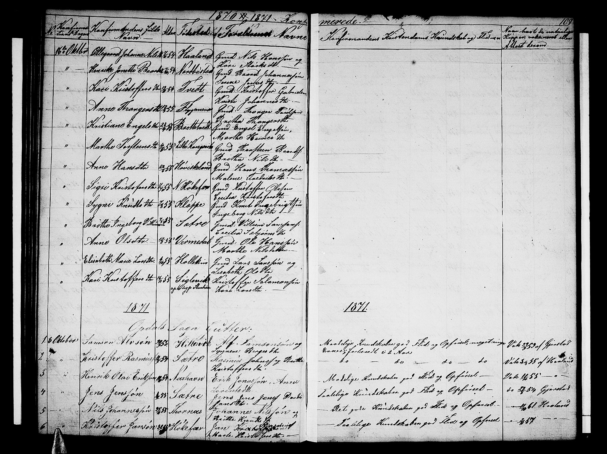 Tysnes sokneprestembete, AV/SAB-A-78601/H/Hab: Klokkerbok nr. E 1, 1855-1874, s. 109