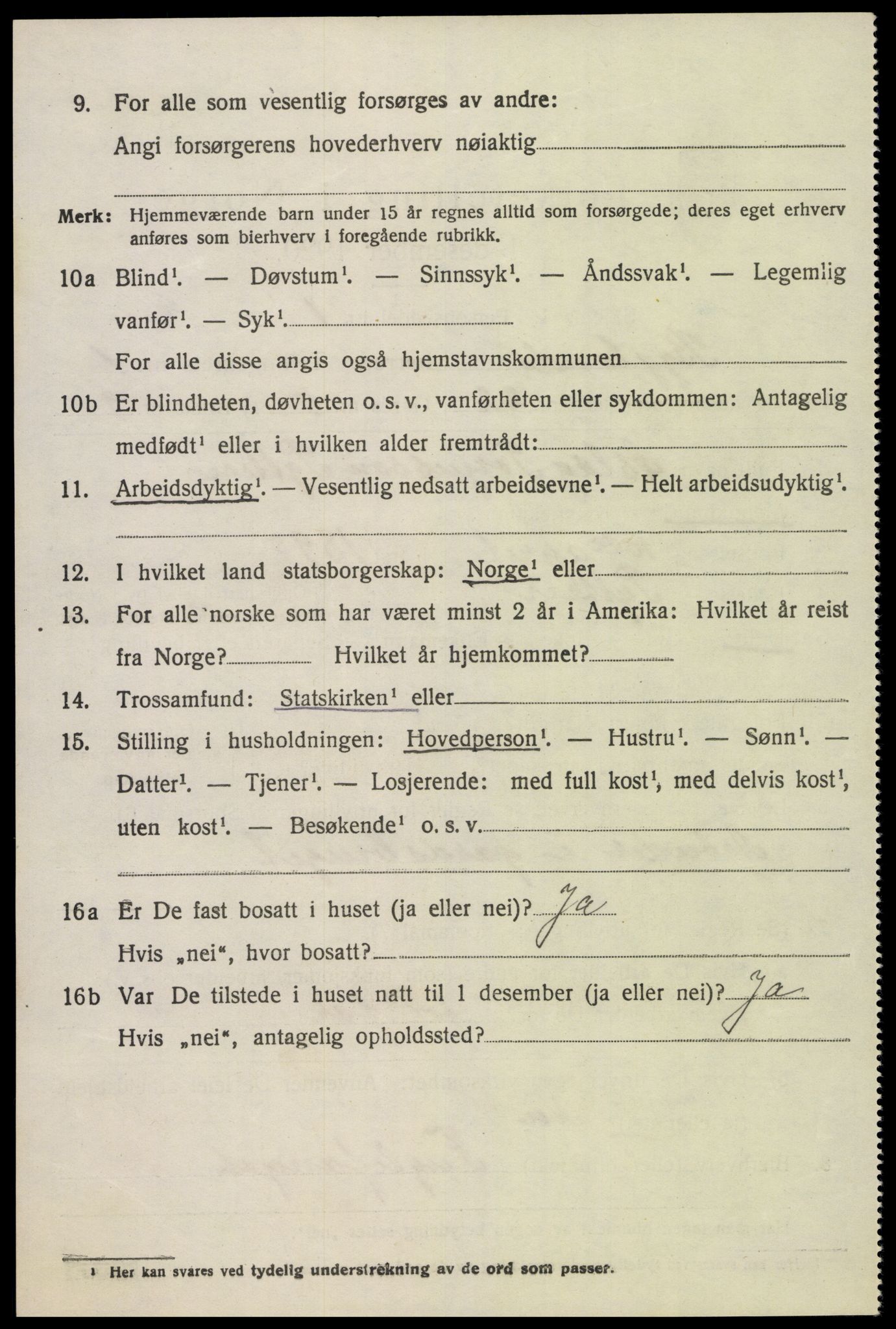 SAK, Folketelling 1920 for 0938 Bygland herred, 1920, s. 1084
