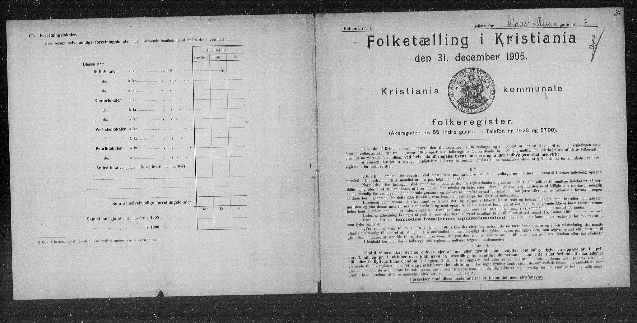 OBA, Kommunal folketelling 31.12.1905 for Kristiania kjøpstad, 1905, s. 6689