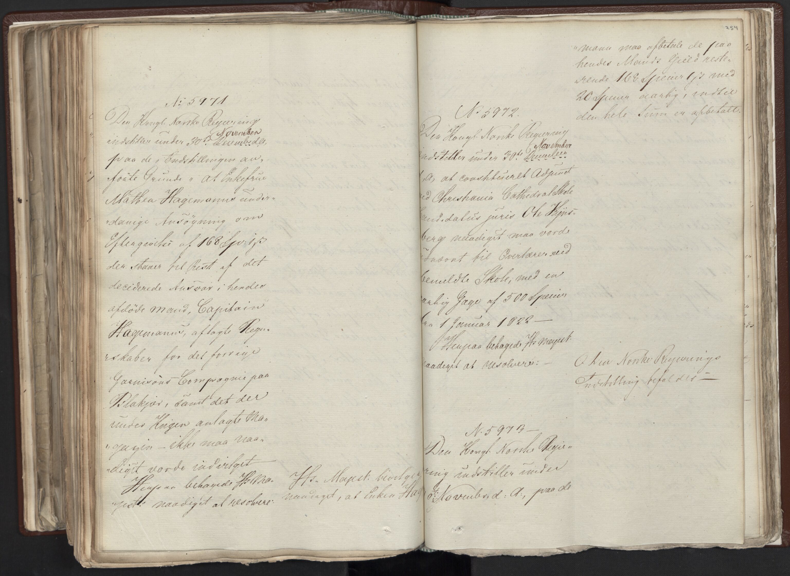 Statsrådssekretariatet, AV/RA-S-1001/A/Ab/L0012: Kgl. res. nr. 5679-6008 II, 1821, s. 253b-254a