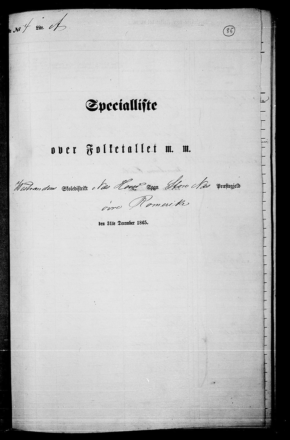RA, Folketelling 1865 for 0236P Nes prestegjeld, 1865, s. 77