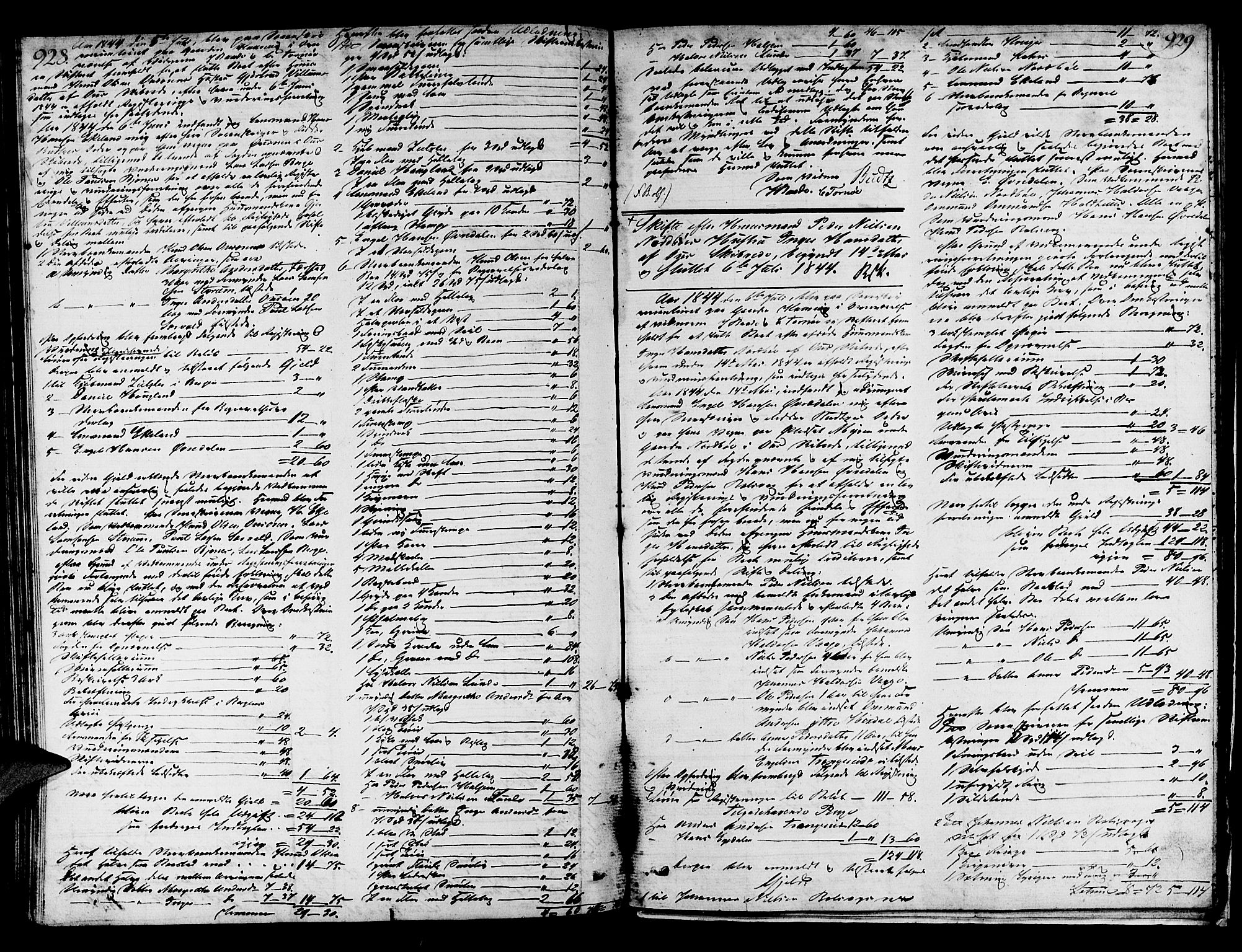 Sunnhordland sorenskrivar, AV/SAB-A-2401/1/H/Ha/Hab/L0003: Skifteprotokollar. Opdal, Os, Strandvik og Strandebarm. Register i protokoll, 1835-1844, s. 928-929