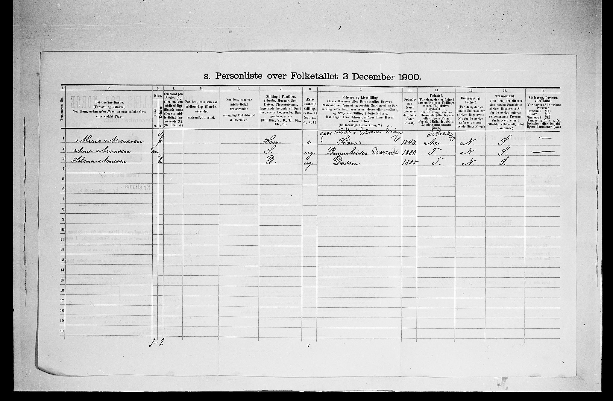 SAO, Folketelling 1900 for 0301 Kristiania kjøpstad, 1900, s. 11875