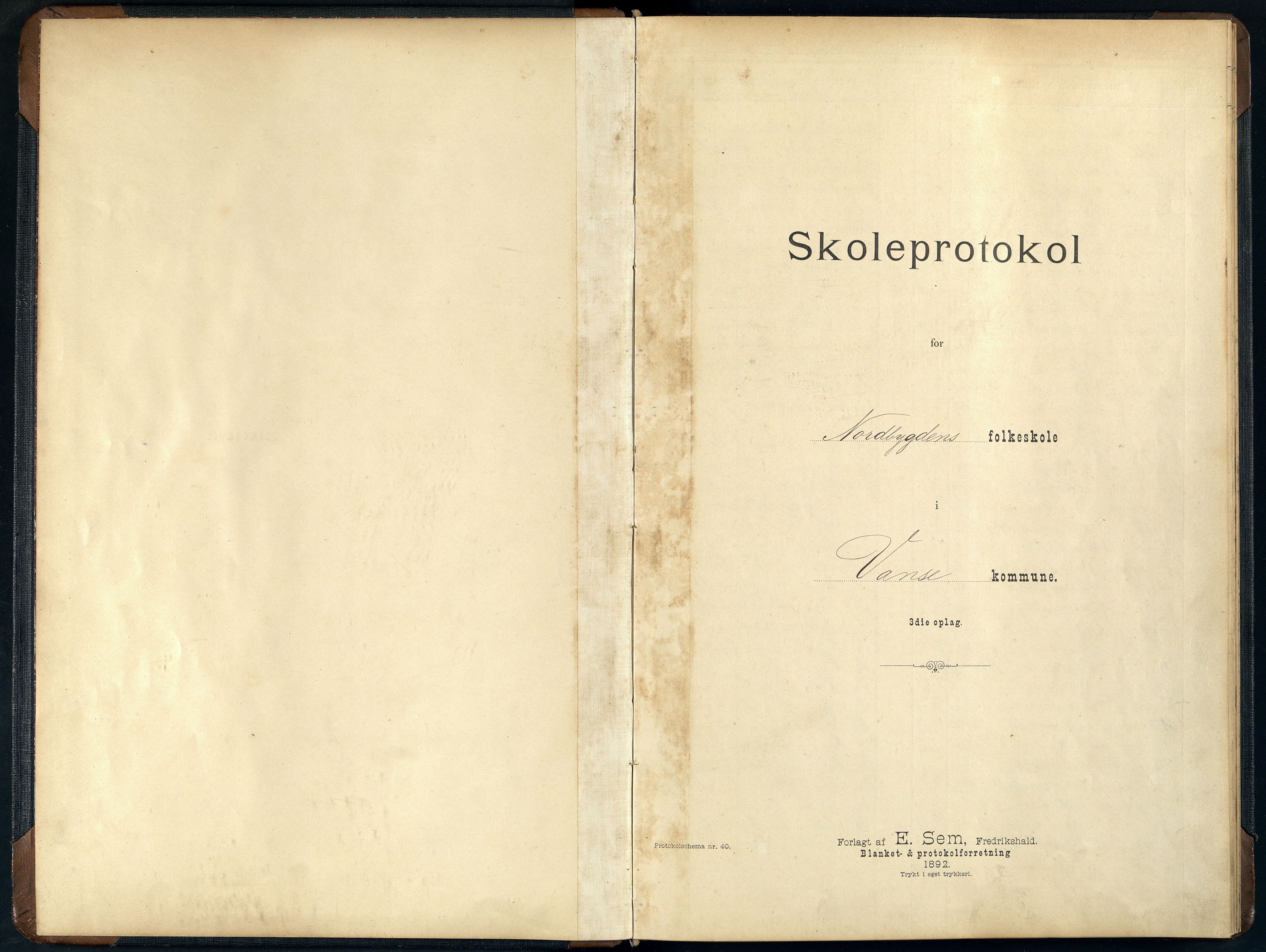 Lista kommune - Nordbygda Skole, ARKSOR/1003LI562/H/L0001: Skoleprotokoll (d), 1898-1918