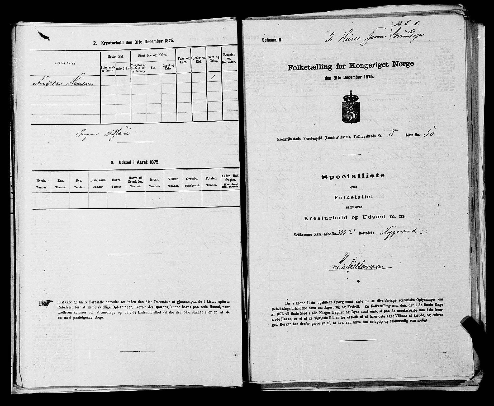 RA, Folketelling 1875 for 0132L Fredrikstad prestegjeld, Glemmen sokn, 1875, s. 934