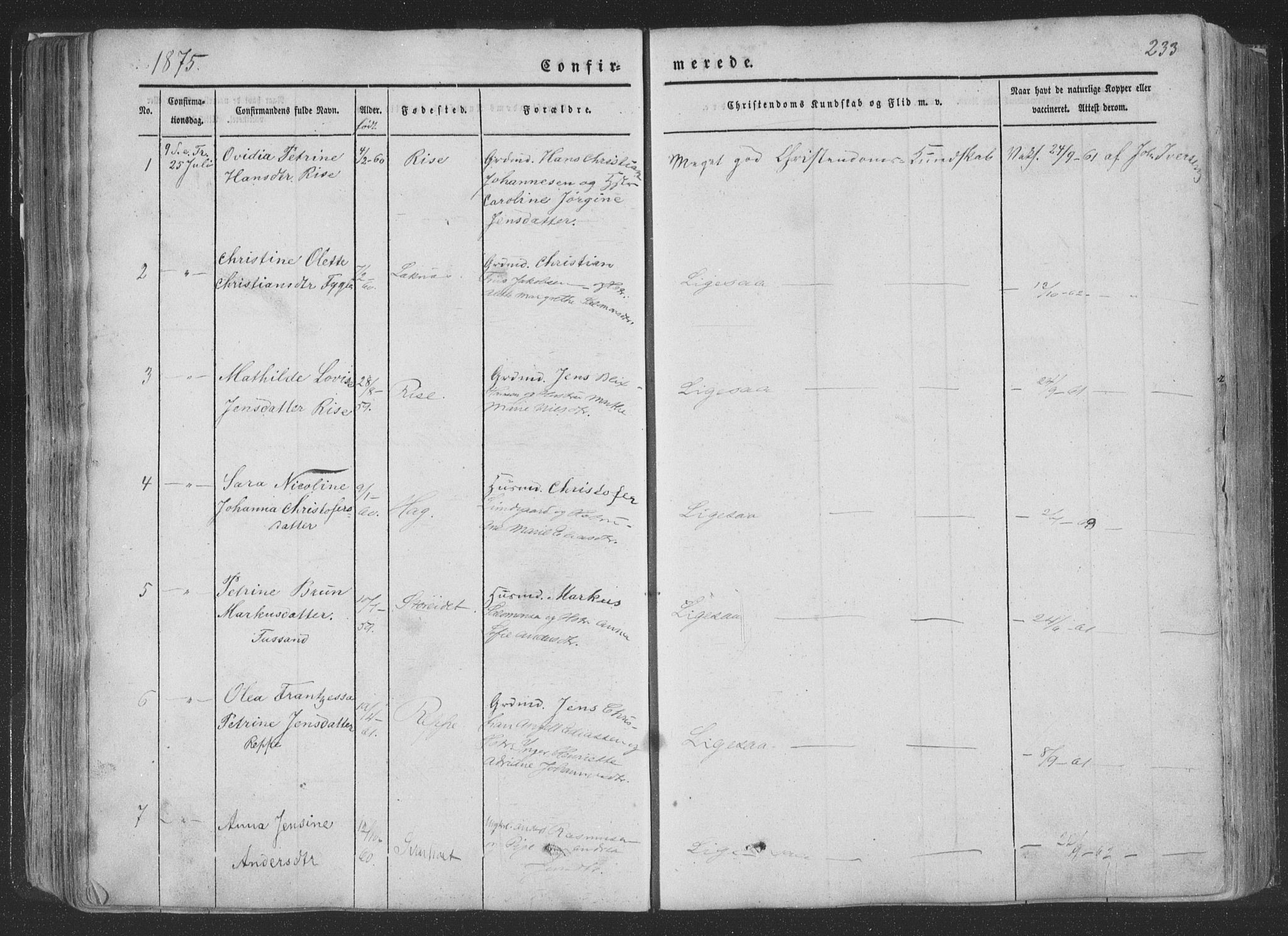 Ministerialprotokoller, klokkerbøker og fødselsregistre - Nordland, AV/SAT-A-1459/881/L1165: Klokkerbok nr. 881C02, 1854-1876, s. 233