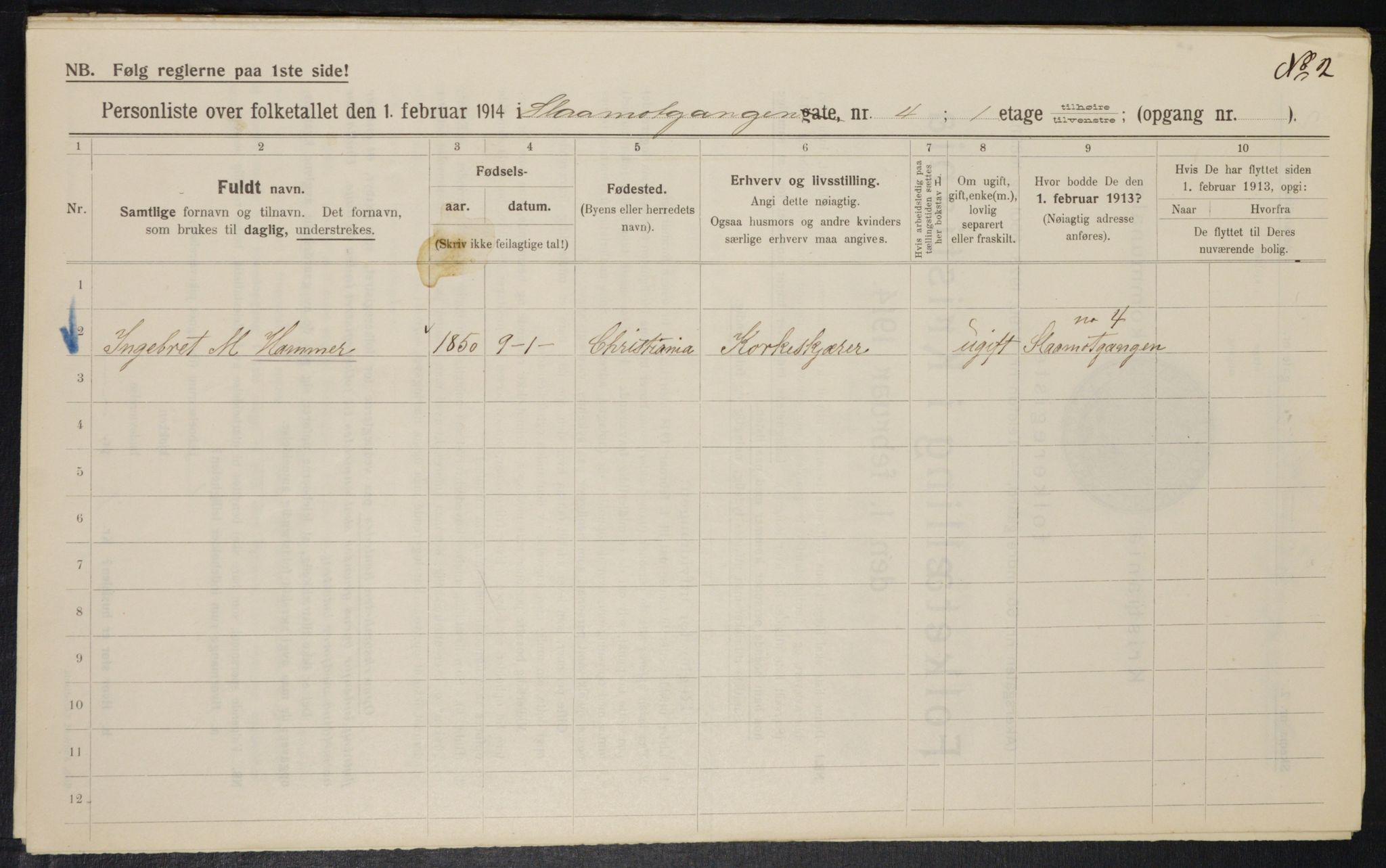 OBA, Kommunal folketelling 1.2.1914 for Kristiania, 1914, s. 96789