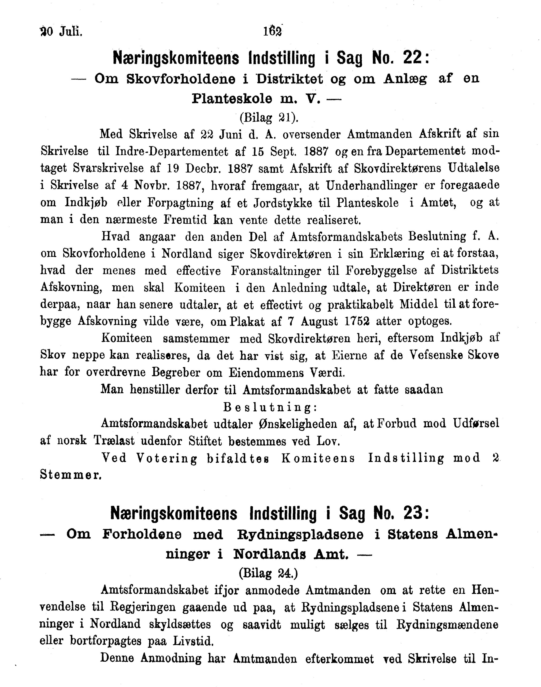 Nordland Fylkeskommune. Fylkestinget, AIN/NFK-17/176/A/Ac/L0015: Fylkestingsforhandlinger 1886-1890, 1886-1890