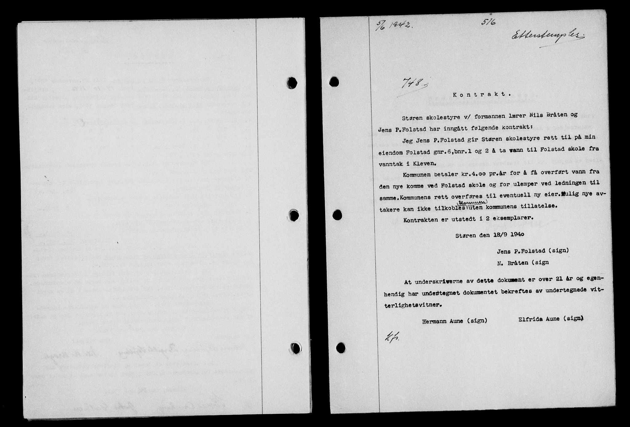Gauldal sorenskriveri, SAT/A-0014/1/2/2C/L0054: Pantebok nr. 59, 1941-1942, Dagboknr: 748/1942