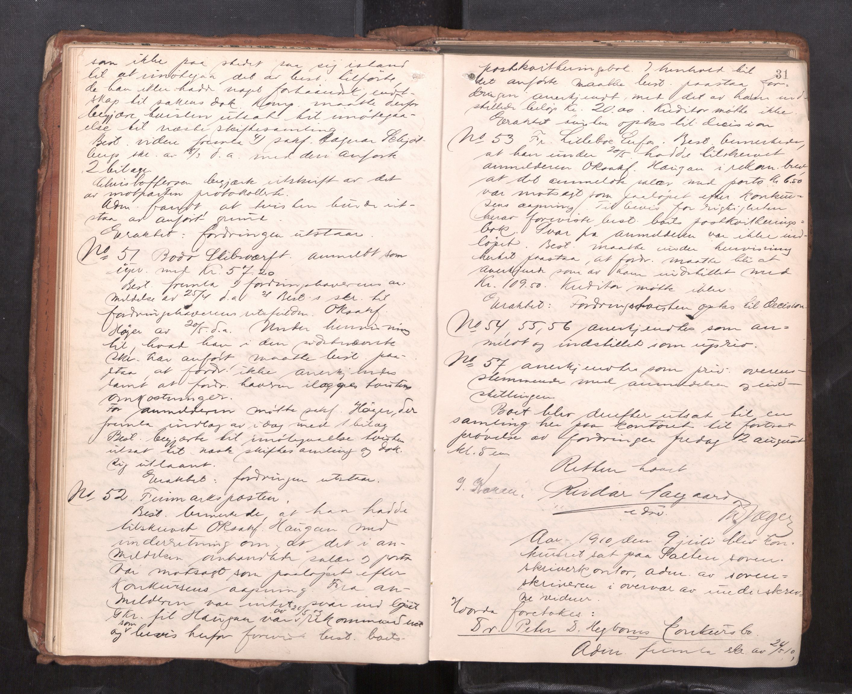 Salten sorenskriveri, AV/SAT-A-4578/1/3/3B/L0012: Skiftebehandlingsprotokoll, 1910-1915, s. 31