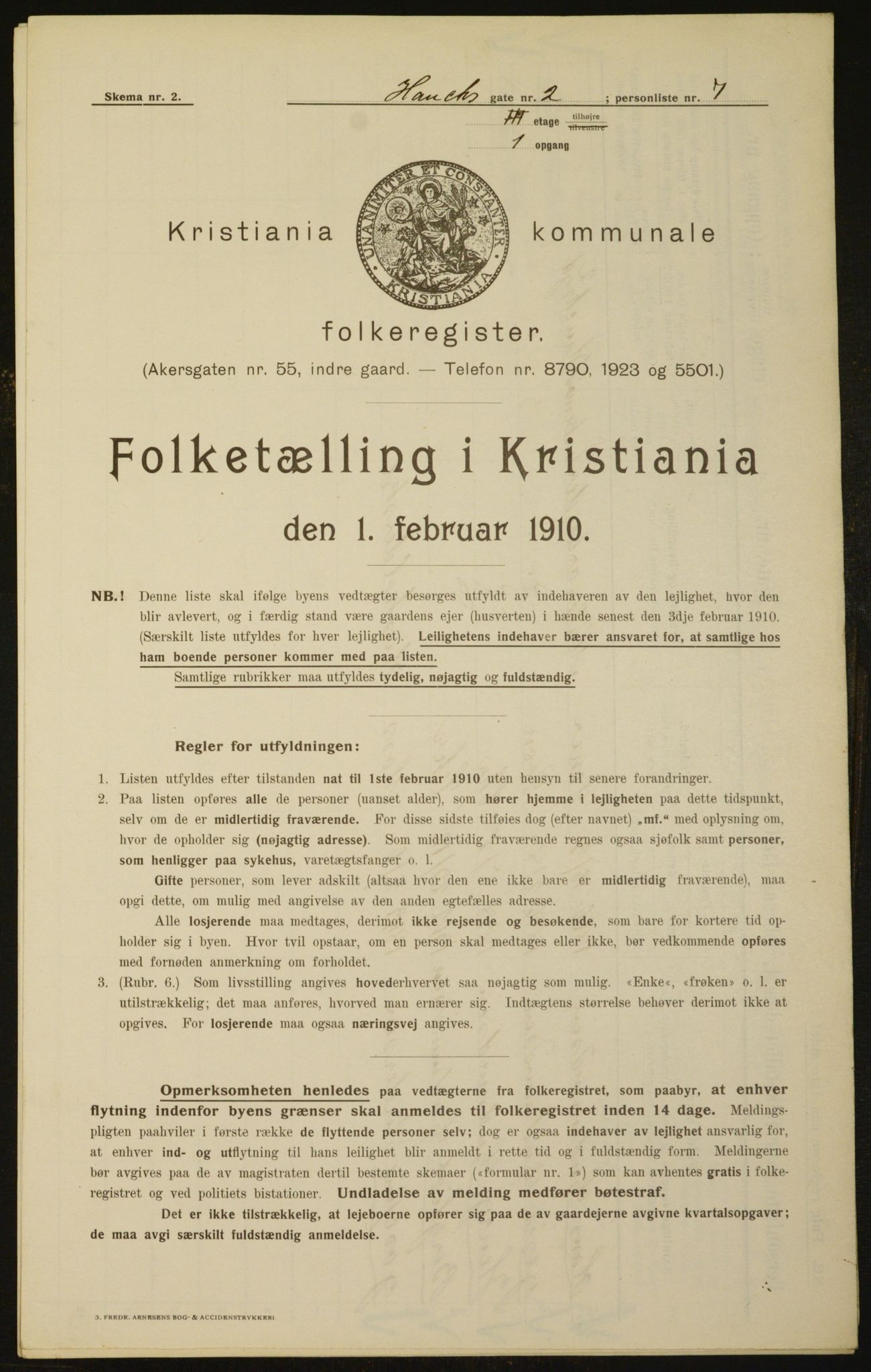 OBA, Kommunal folketelling 1.2.1910 for Kristiania, 1910, s. 33254