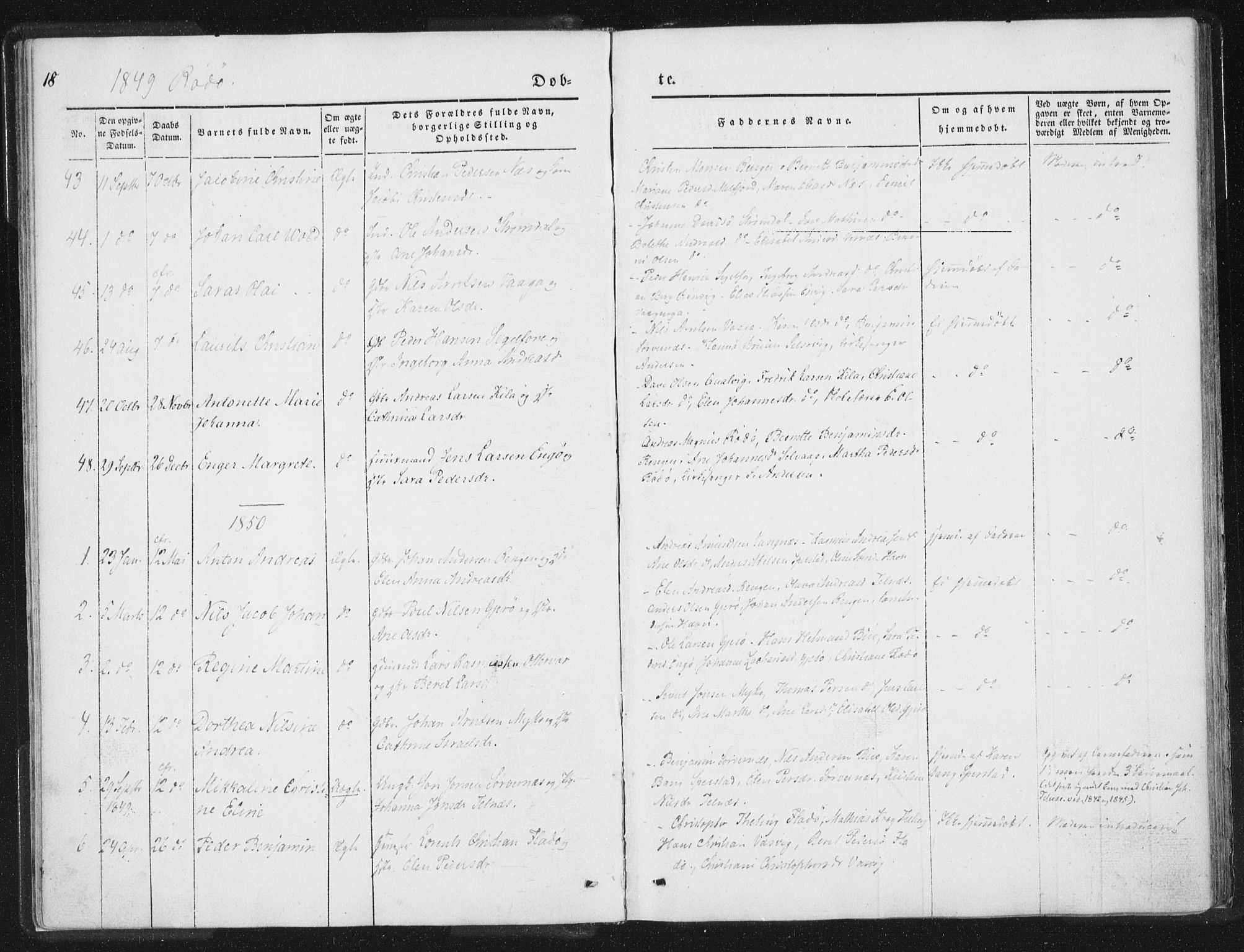 Ministerialprotokoller, klokkerbøker og fødselsregistre - Nordland, SAT/A-1459/841/L0602: Ministerialbok nr. 841A08 /1, 1845-1859, s. 18