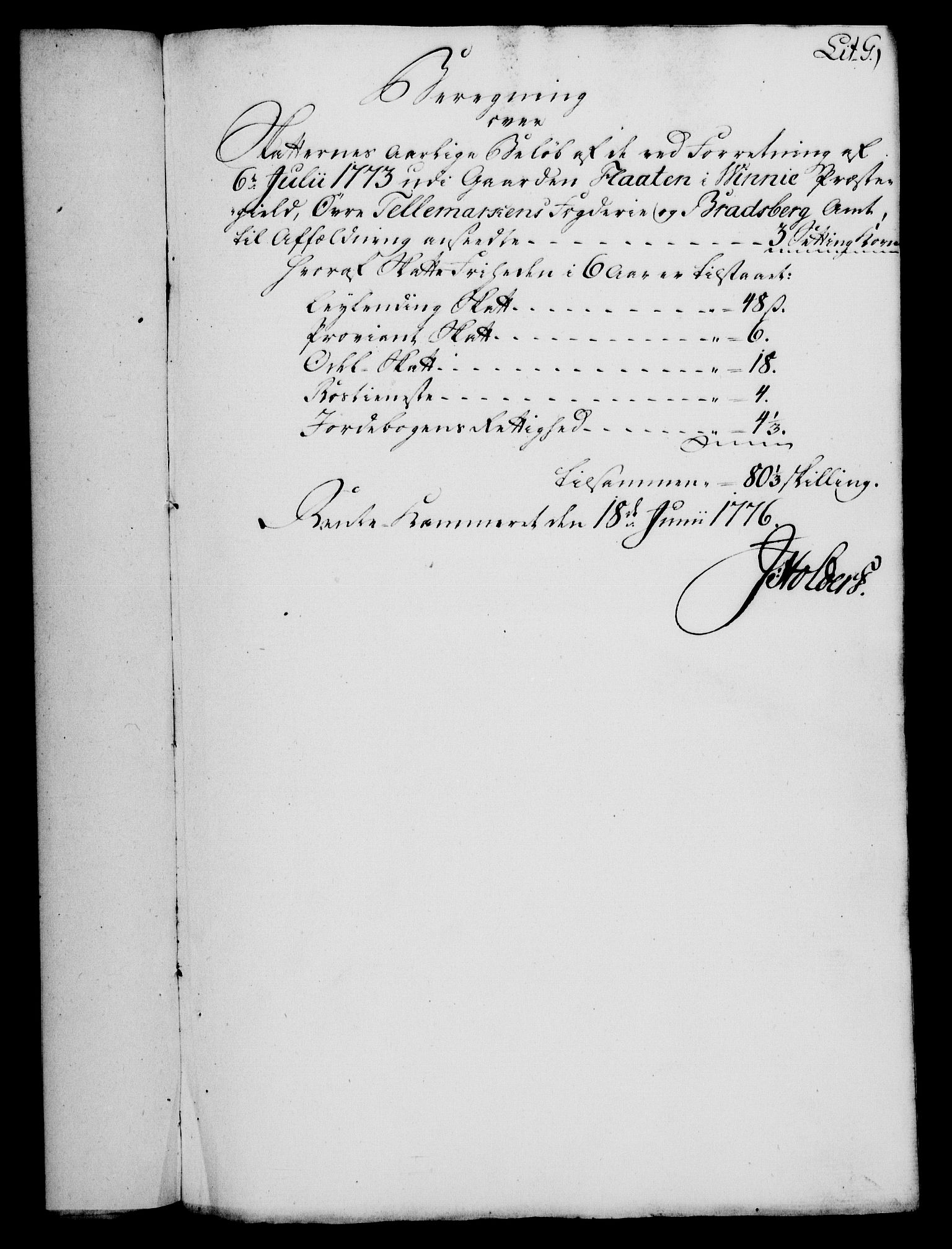 Rentekammeret, Kammerkanselliet, RA/EA-3111/G/Gf/Gfa/L0058: Norsk relasjons- og resolusjonsprotokoll (merket RK 52.58), 1776, s. 126