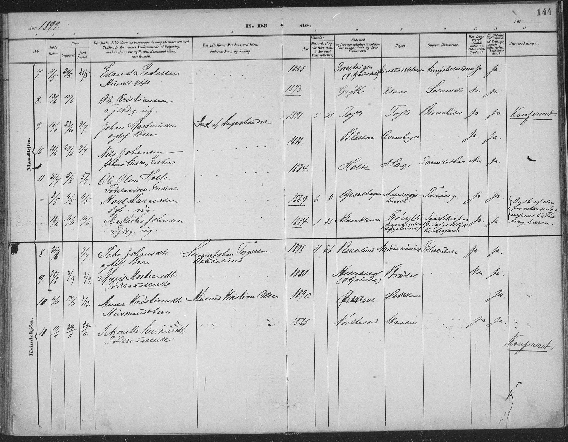 Østre Gausdal prestekontor, AV/SAH-PREST-092/H/Ha/Haa/L0004: Ministerialbok nr. 4, 1898-1914, s. 144