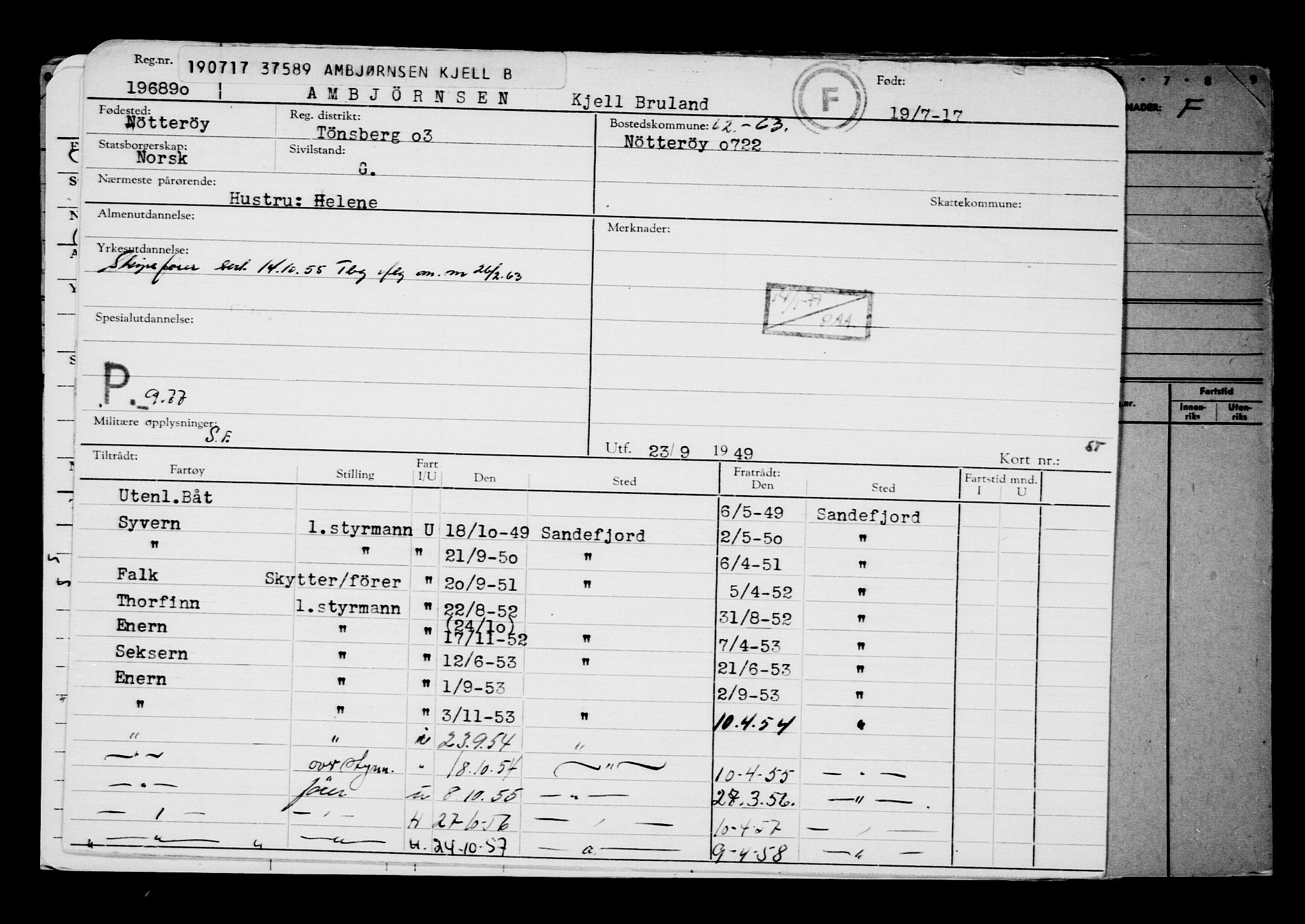 Direktoratet for sjømenn, AV/RA-S-3545/G/Gb/L0150: Hovedkort, 1917, s. 368