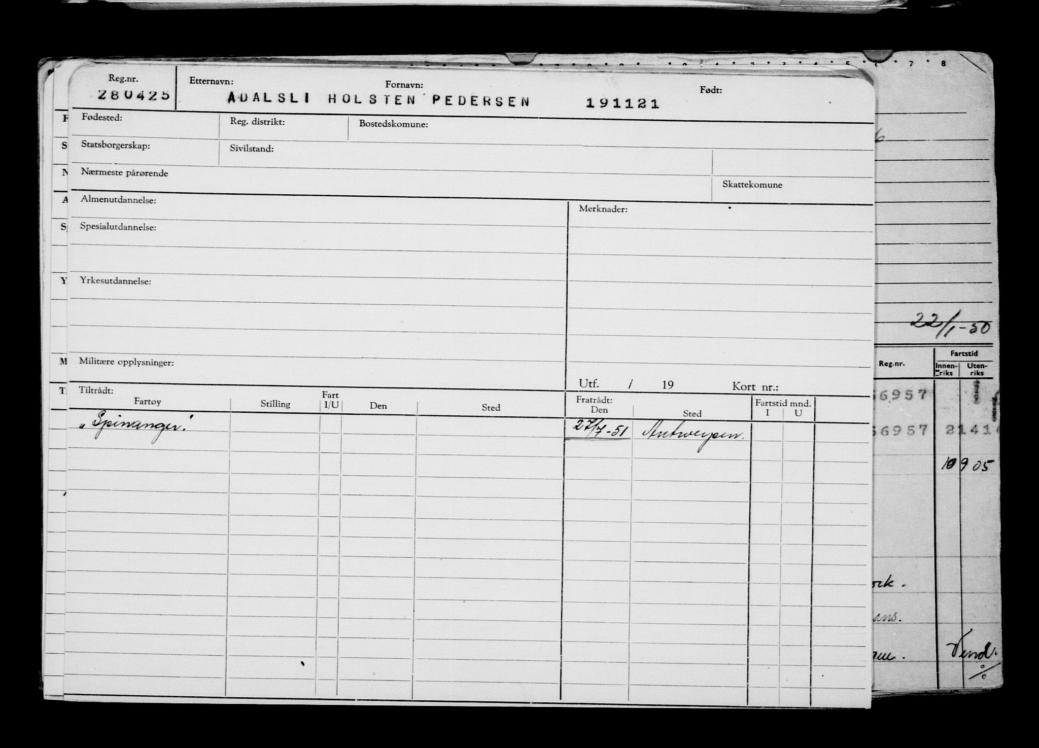 Direktoratet for sjømenn, AV/RA-S-3545/G/Gb/L0200: Hovedkort, 1921, s. 104