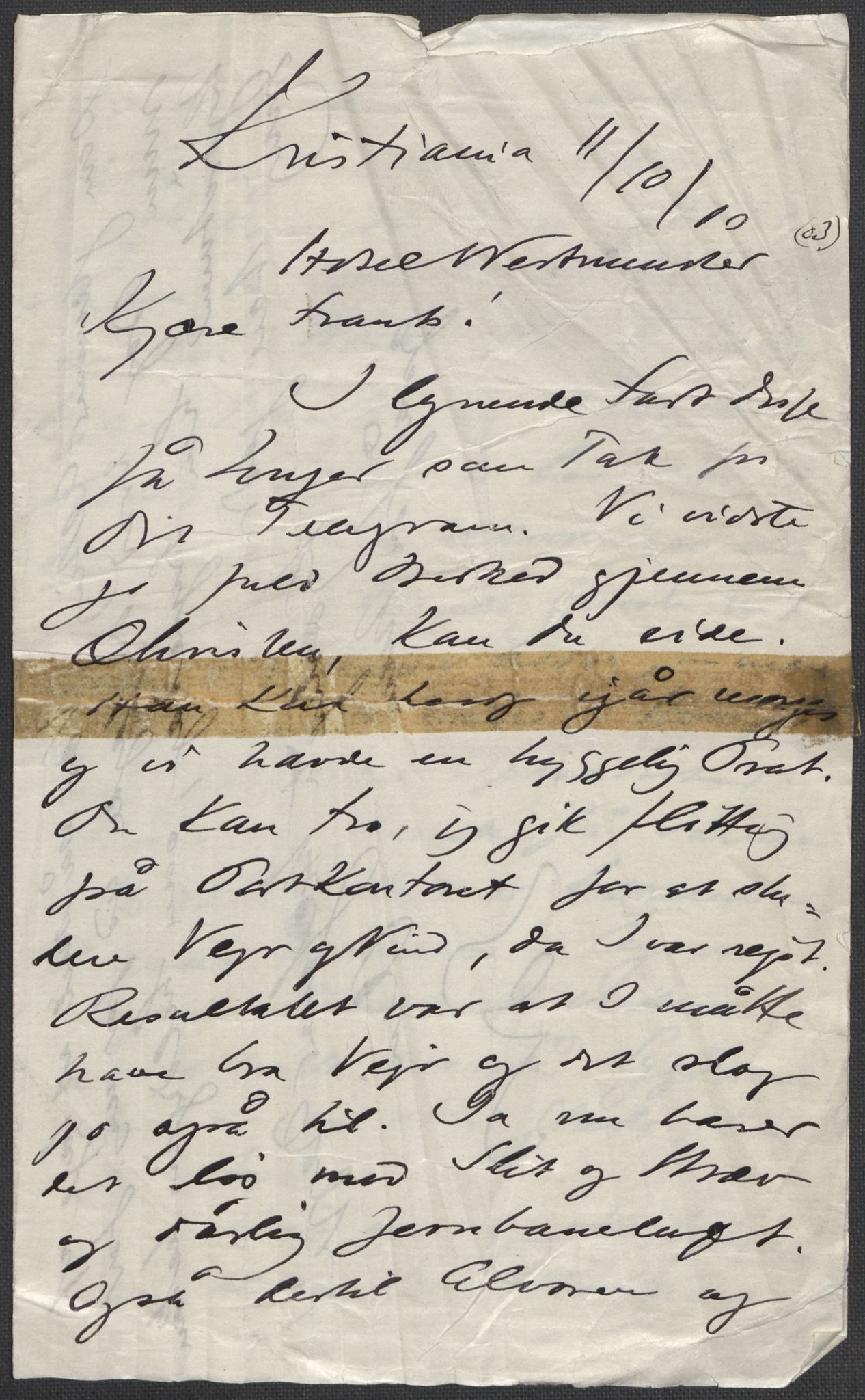 Beyer, Frants, RA/PA-0132/F/L0001: Brev fra Edvard Grieg til Frantz Beyer og "En del optegnelser som kan tjene til kommentar til brevene" av Marie Beyer, 1872-1907, s. 727