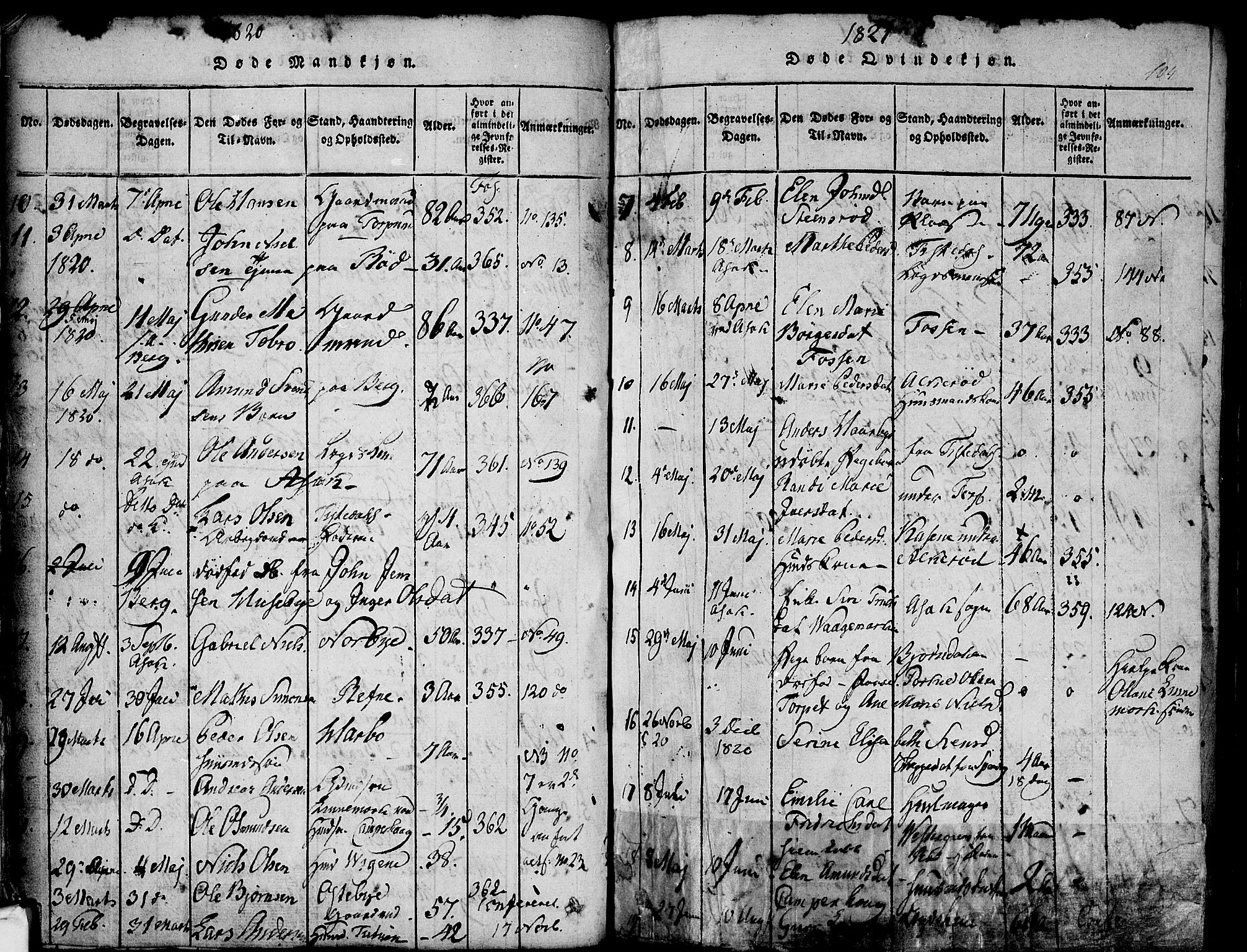 Berg prestekontor Kirkebøker, AV/SAO-A-10902/F/Fa/L0002: Ministerialbok nr. I 2, 1815-1831, s. 104