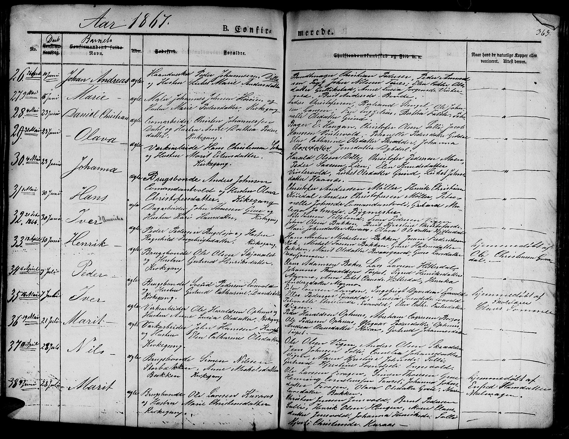 Ministerialprotokoller, klokkerbøker og fødselsregistre - Sør-Trøndelag, AV/SAT-A-1456/681/L0938: Klokkerbok nr. 681C02, 1829-1879, s. 363