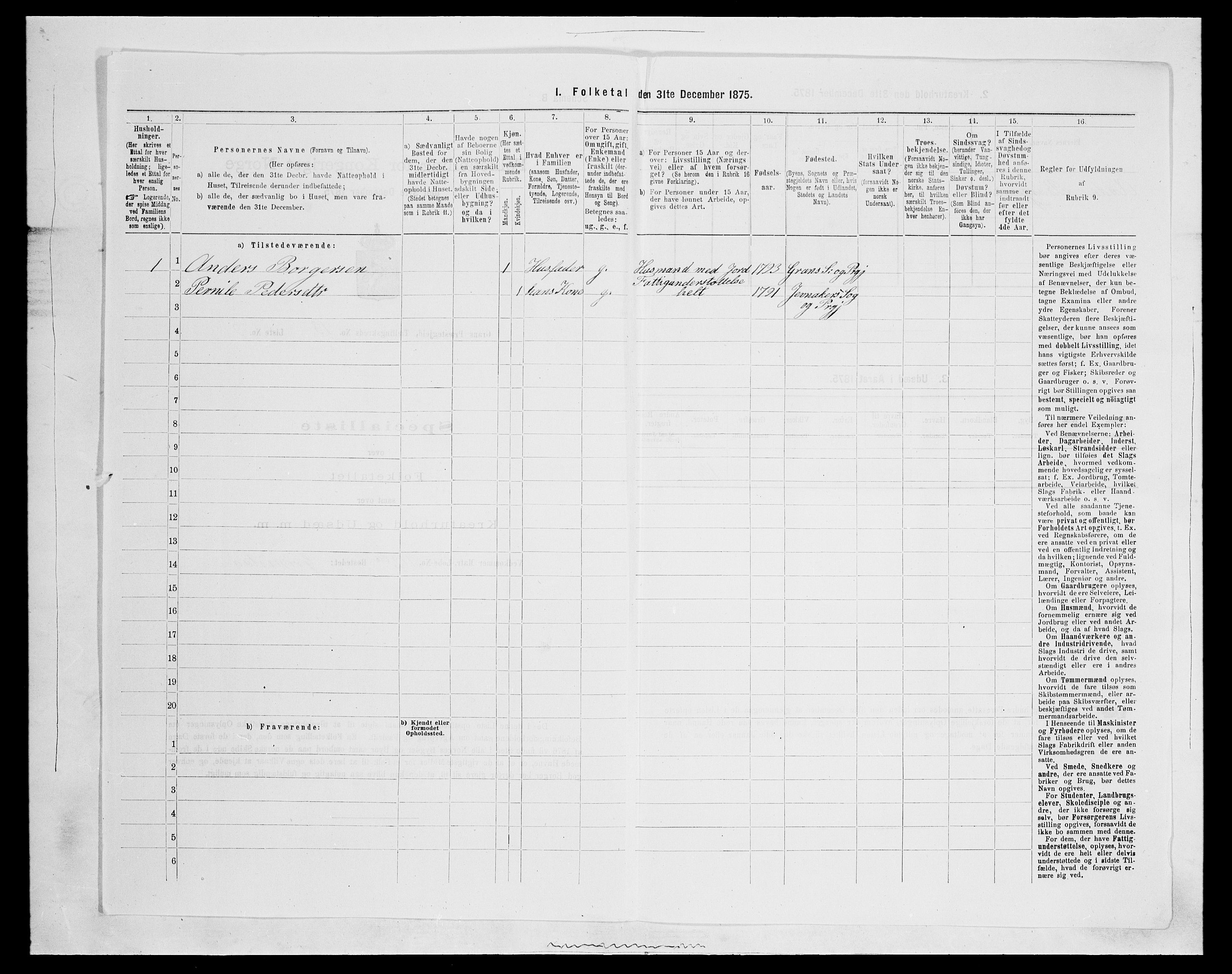 SAH, Folketelling 1875 for 0534P Gran prestegjeld, 1875, s. 2389