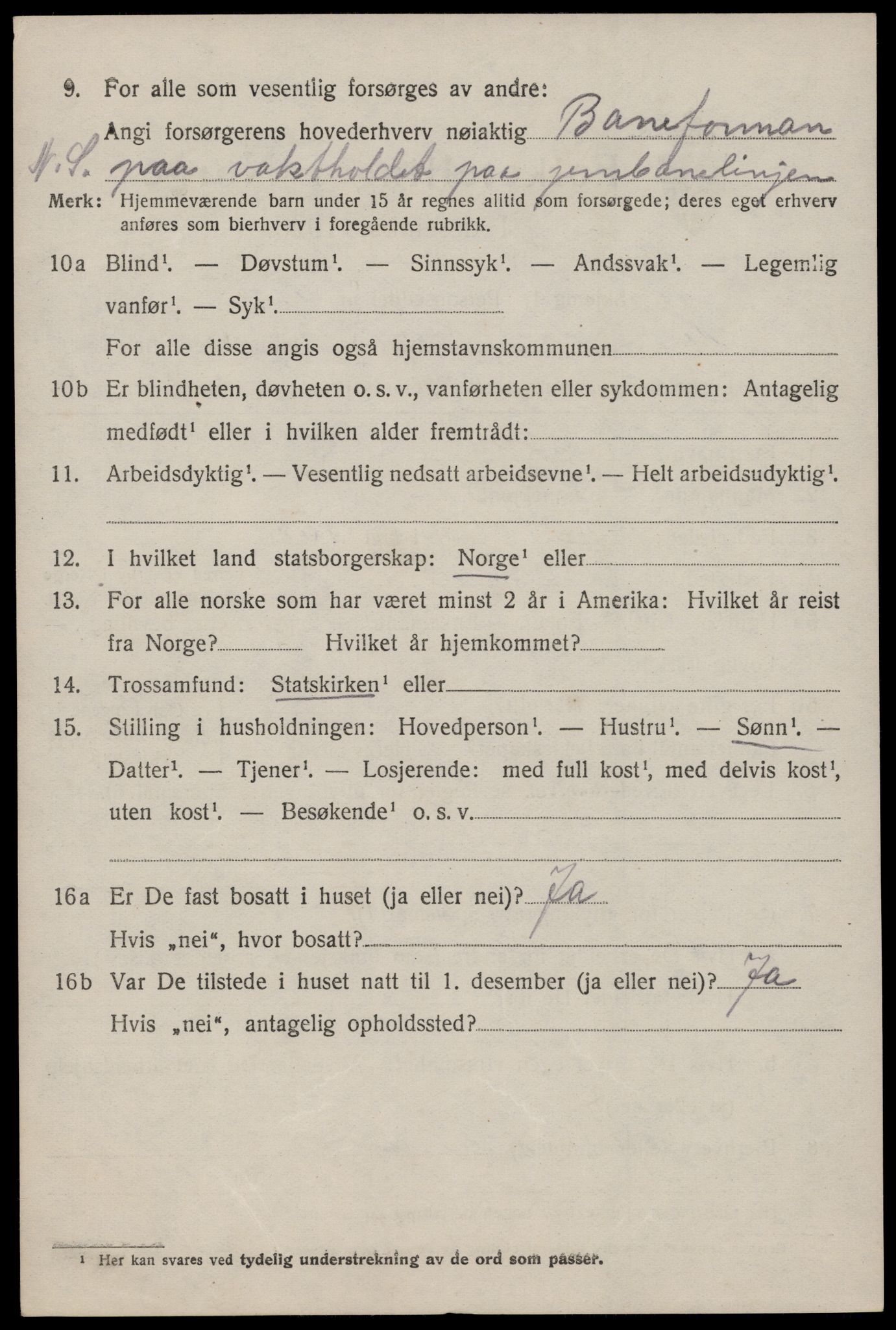 SAKO, Folketelling 1920 for 0830 Nissedal herred, 1920, s. 3020