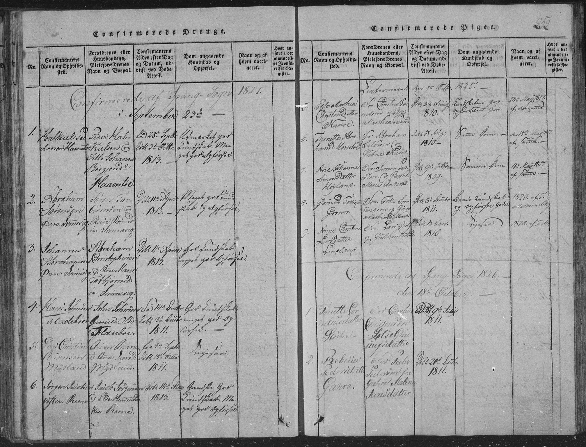 Sør-Audnedal sokneprestkontor, SAK/1111-0039/F/Fb/Fba/L0001: Klokkerbok nr. B 1, 1815-1850, s. 252