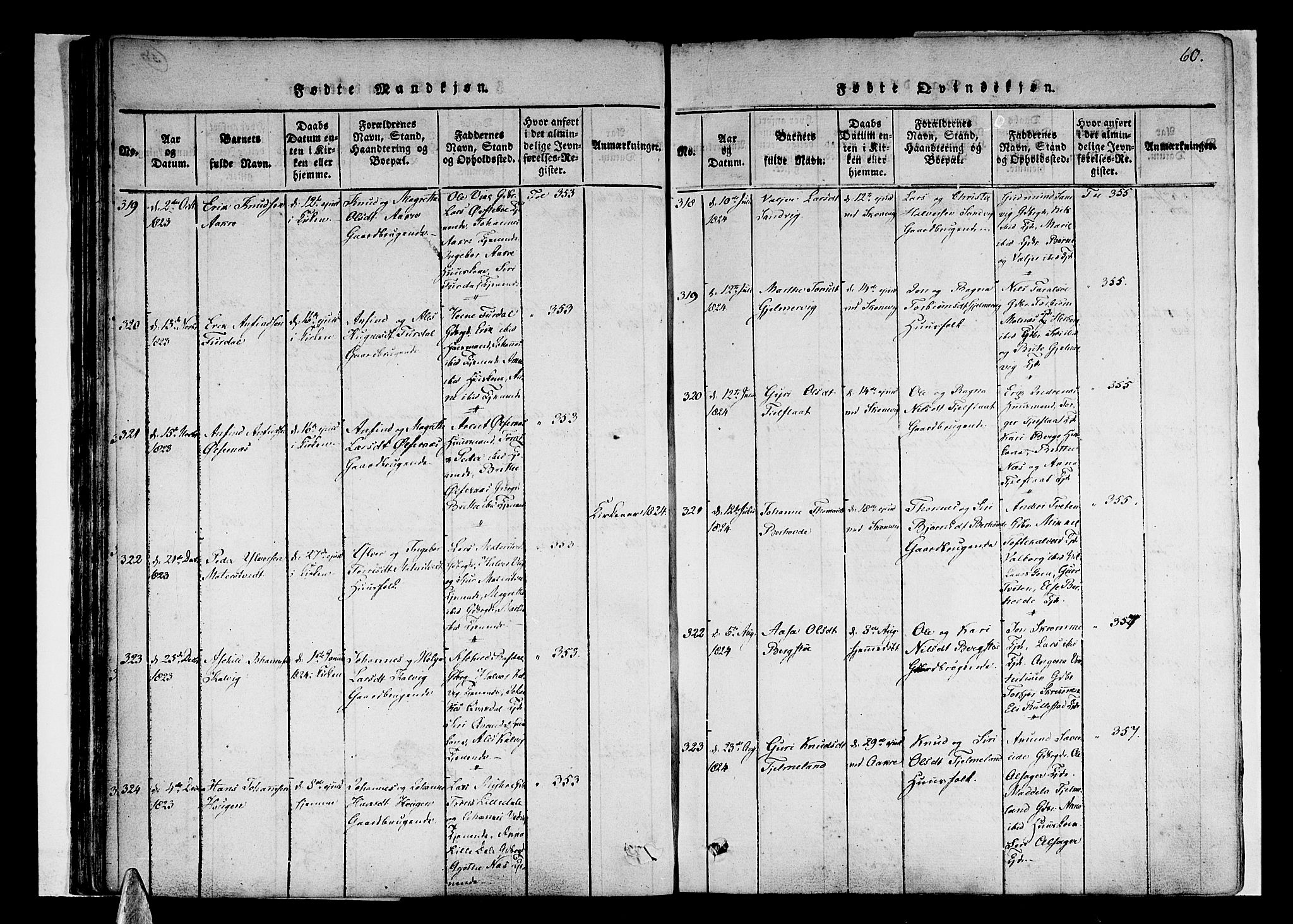 Skånevik sokneprestembete, AV/SAB-A-77801/H/Haa: Ministerialbok nr. A 3, 1815-1828, s. 60