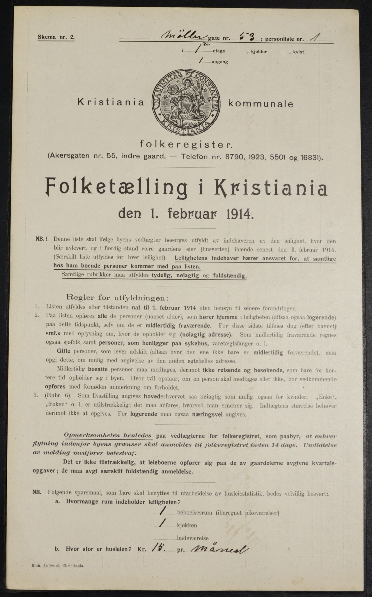 OBA, Kommunal folketelling 1.2.1914 for Kristiania, 1914, s. 69023