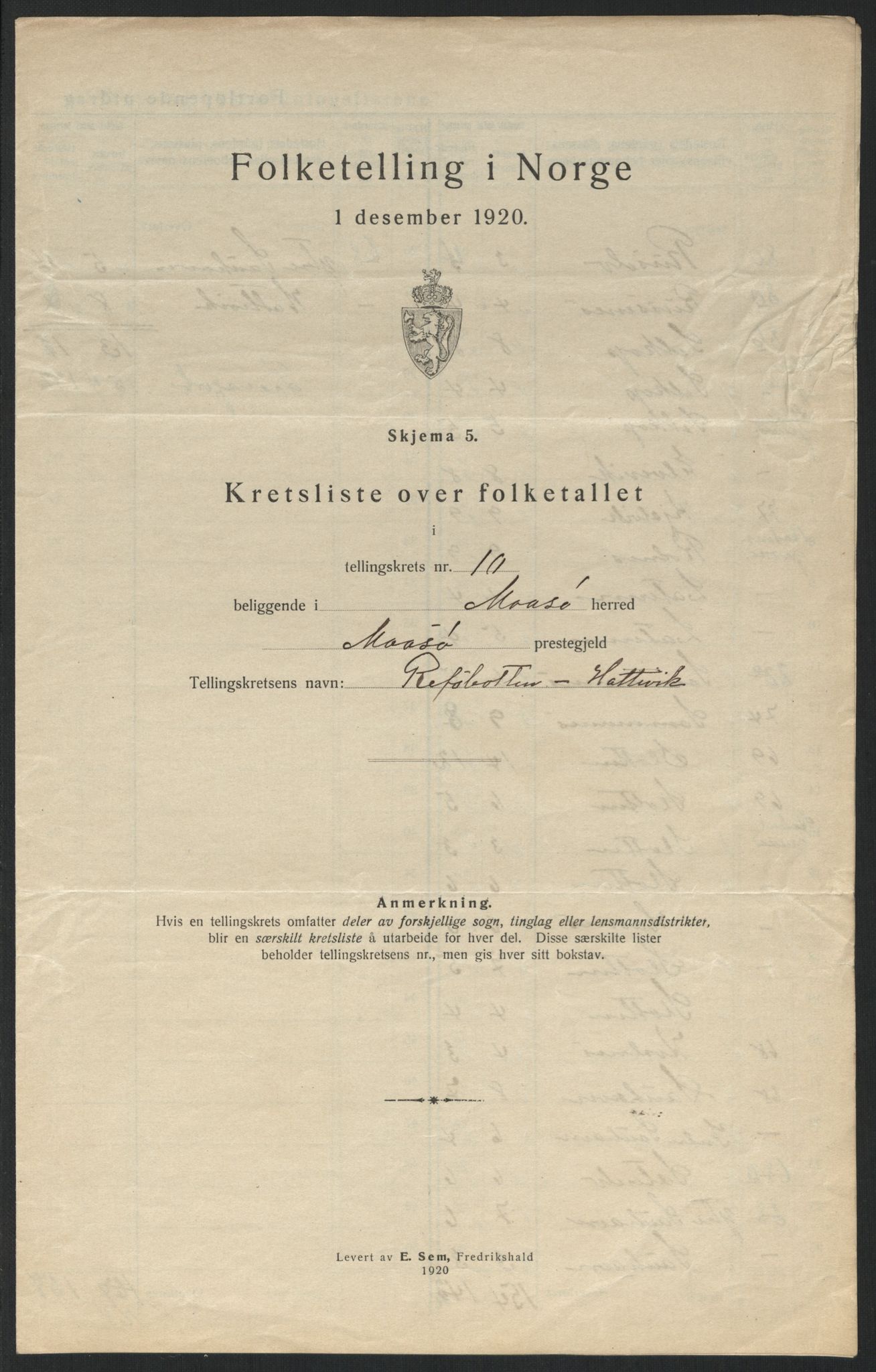 SATØ, Folketelling 1920 for 2018 Måsøy herred, 1920, s. 34