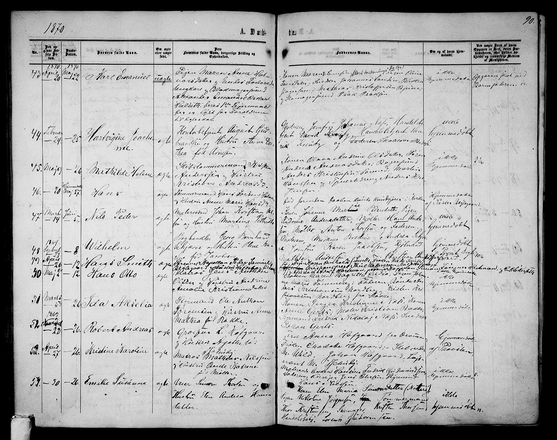 Tønsberg kirkebøker, AV/SAKO-A-330/G/Ga/L0004: Klokkerbok nr. 4, 1865-1874, s. 90