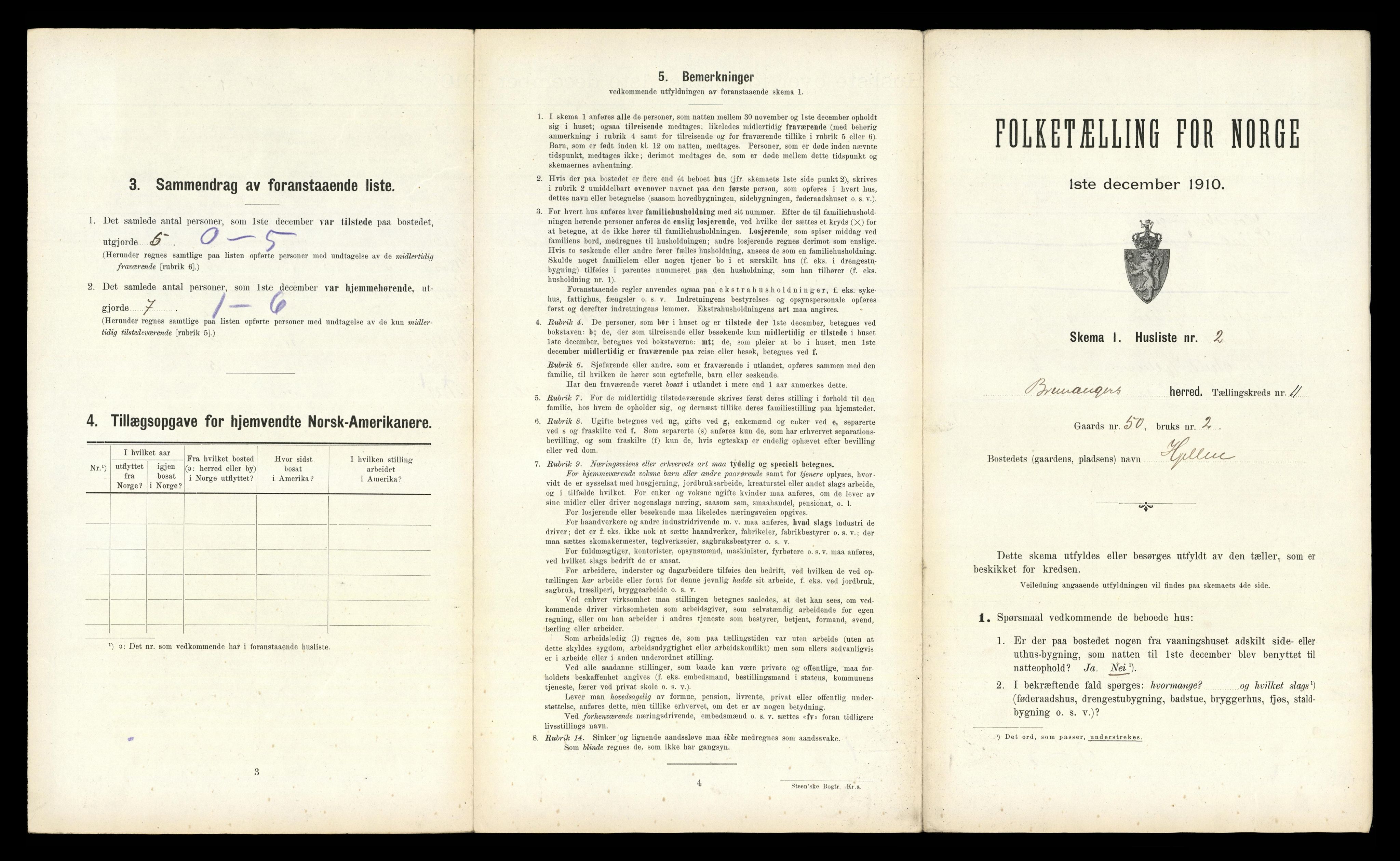 RA, Folketelling 1910 for 1438 Bremanger herred, 1910, s. 729