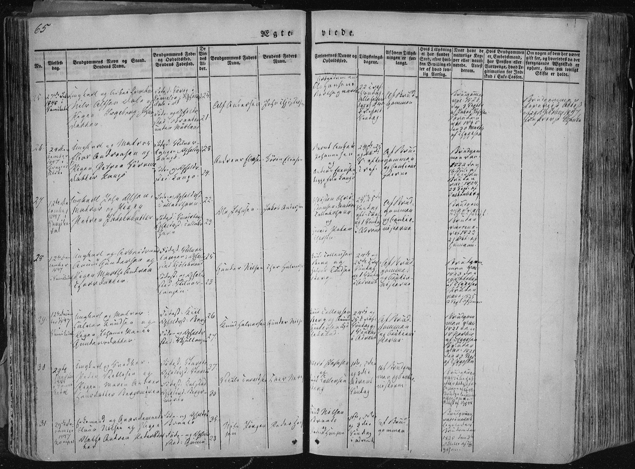 Sannidal kirkebøker, AV/SAKO-A-296/F/Fa/L0007: Ministerialbok nr. 7, 1831-1854, s. 65