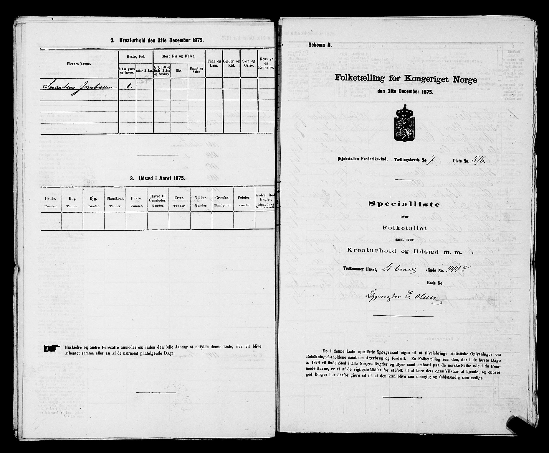 RA, Folketelling 1875 for 0103B Fredrikstad prestegjeld, Fredrikstad kjøpstad, 1875, s. 1317