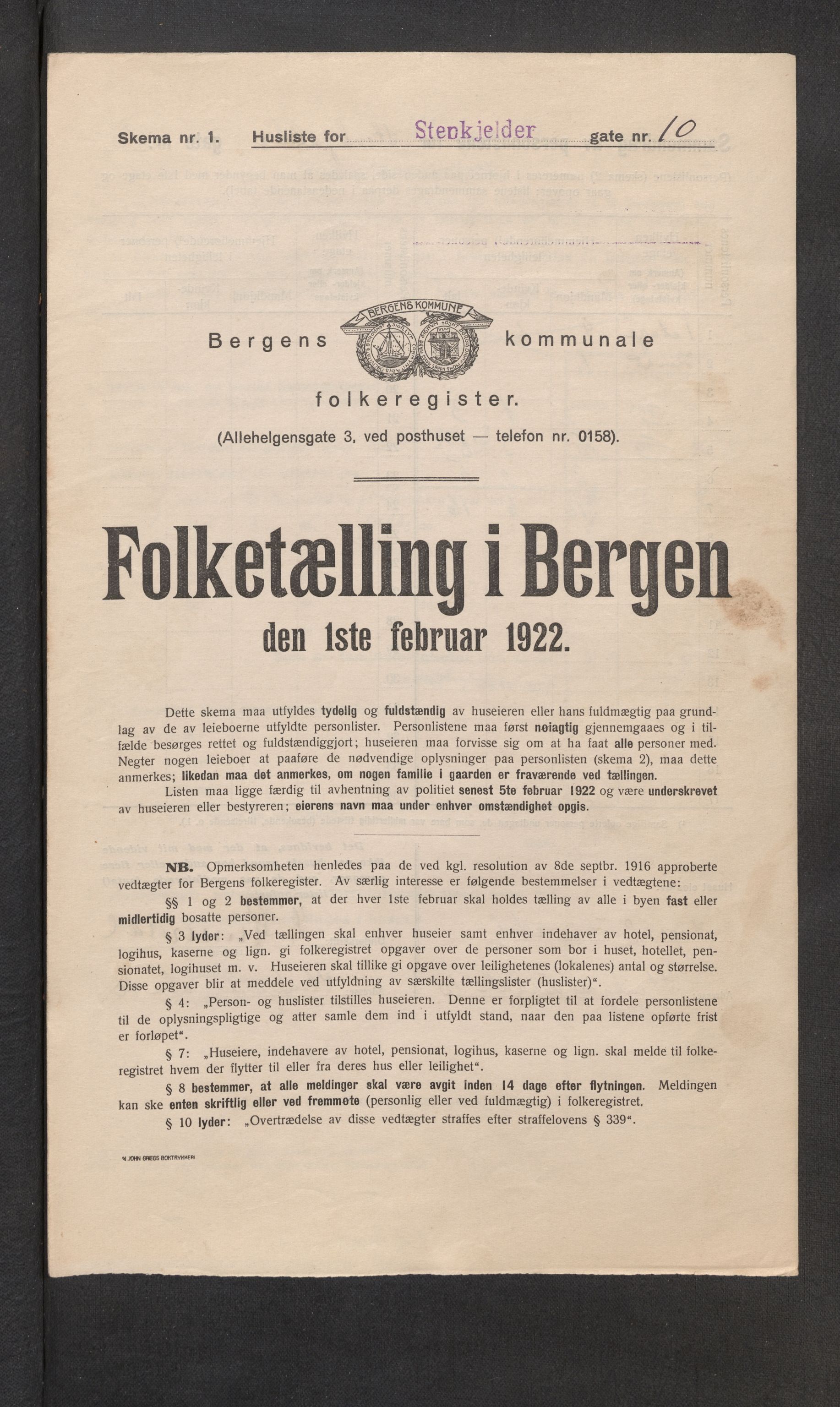 SAB, Kommunal folketelling 1922 for Bergen kjøpstad, 1922, s. 39235