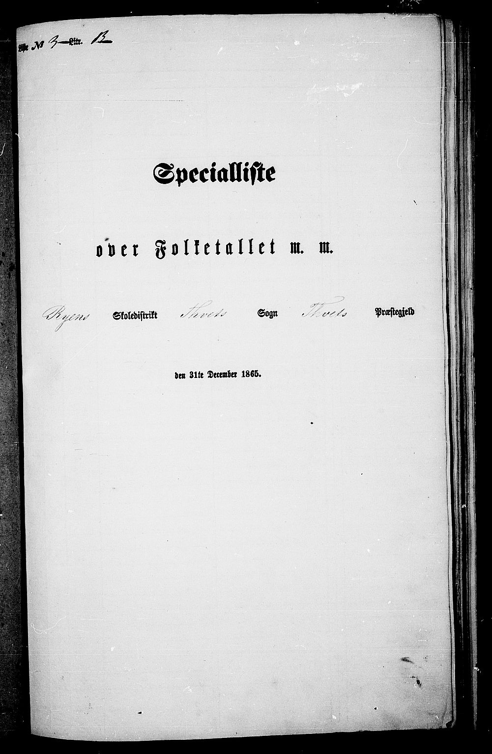 RA, Folketelling 1865 for 1013P Tveit prestegjeld, 1865, s. 61