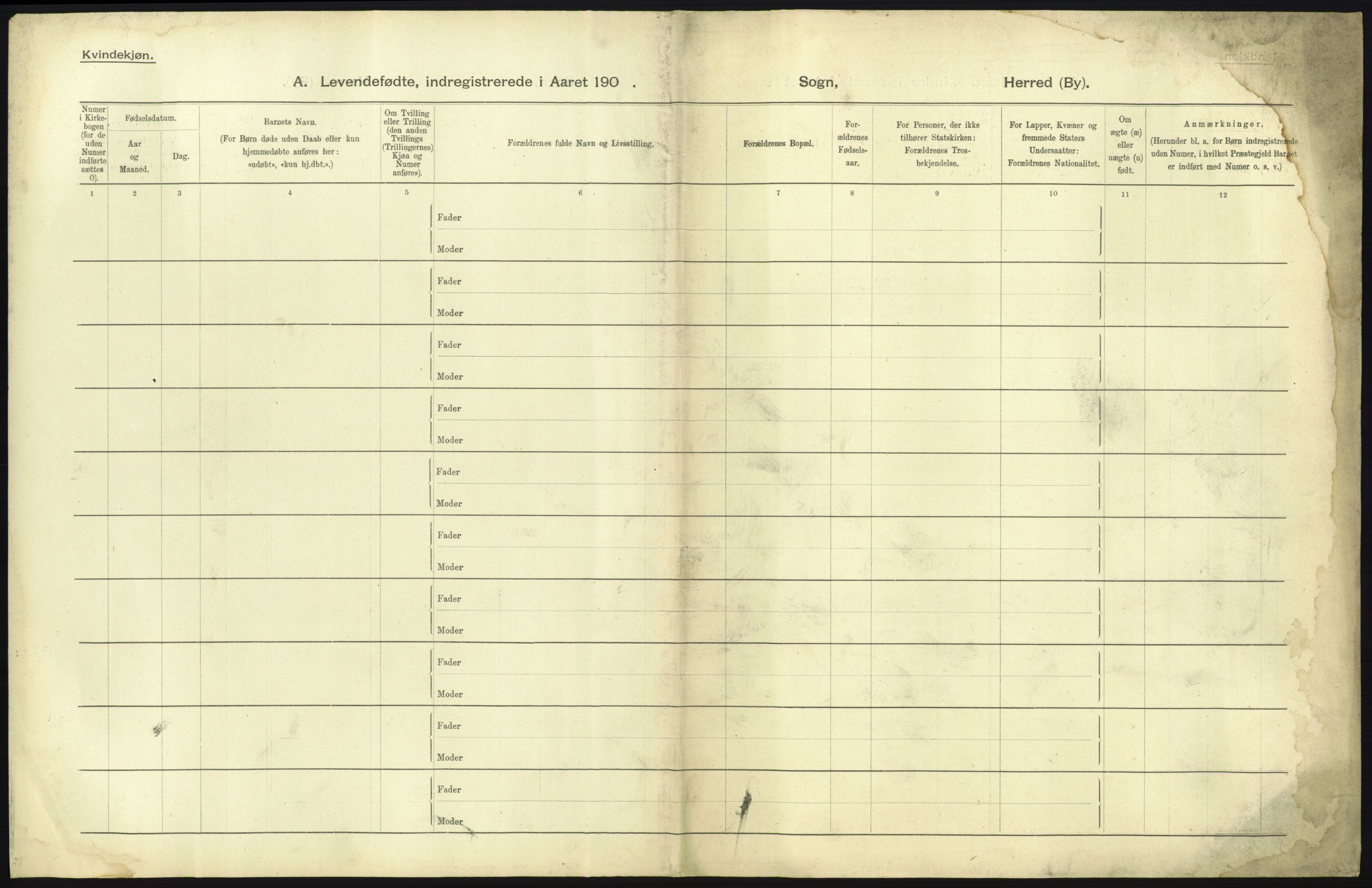 Statistisk sentralbyrå, Sosiodemografiske emner, Befolkning, RA/S-2228/D/Df/Dfa/Dfab/L0012: Stavanger amt: Fødte, gifte, døde, 1904, s. 3