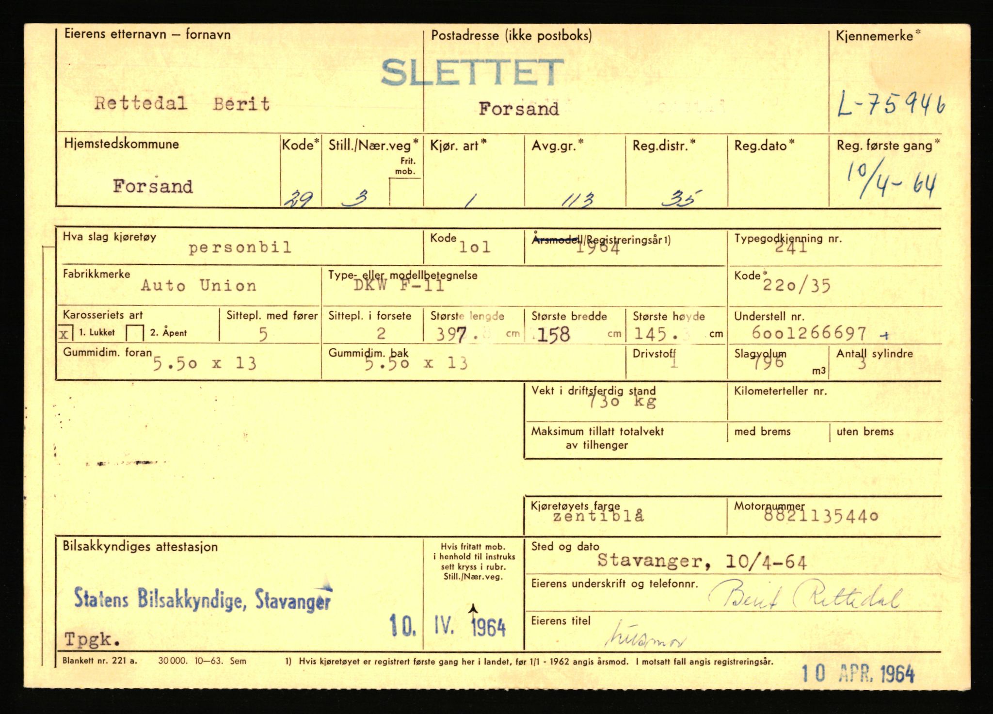 Stavanger trafikkstasjon, AV/SAST-A-101942/0/F/L0068: L-75000 - L-76799, 1930-1971, s. 1181