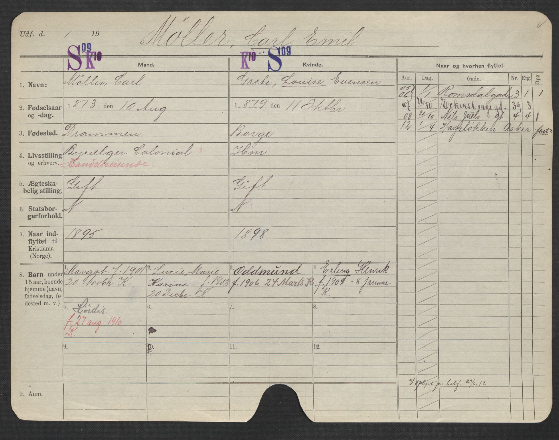 Oslo folkeregister, Registerkort, SAO/A-11715/F/Fa/Fac/L0007: Menn, 1906-1914, s. 977a
