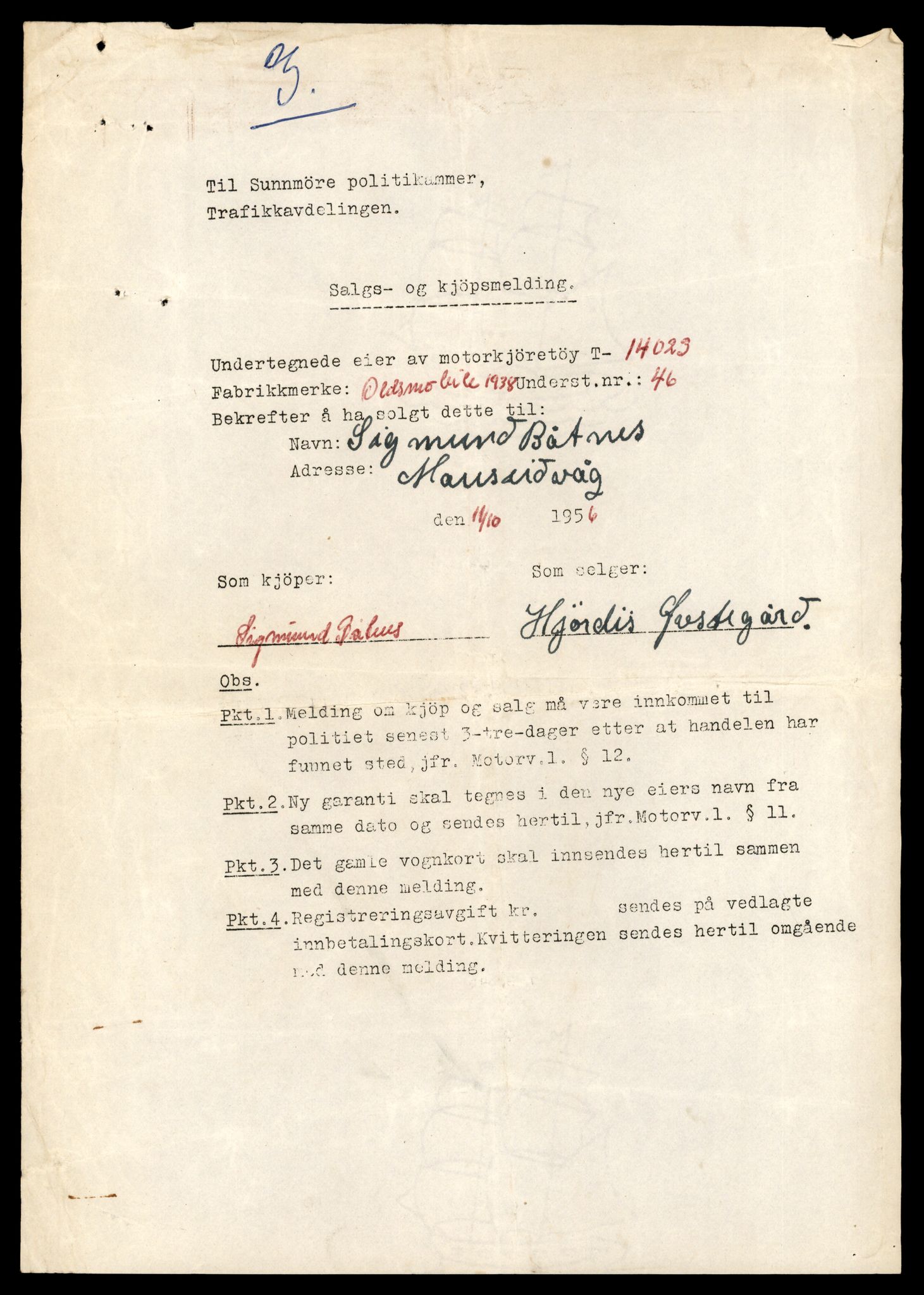 Møre og Romsdal vegkontor - Ålesund trafikkstasjon, AV/SAT-A-4099/F/Fe/L0042: Registreringskort for kjøretøy T 13906 - T 14079, 1927-1998, s. 1797