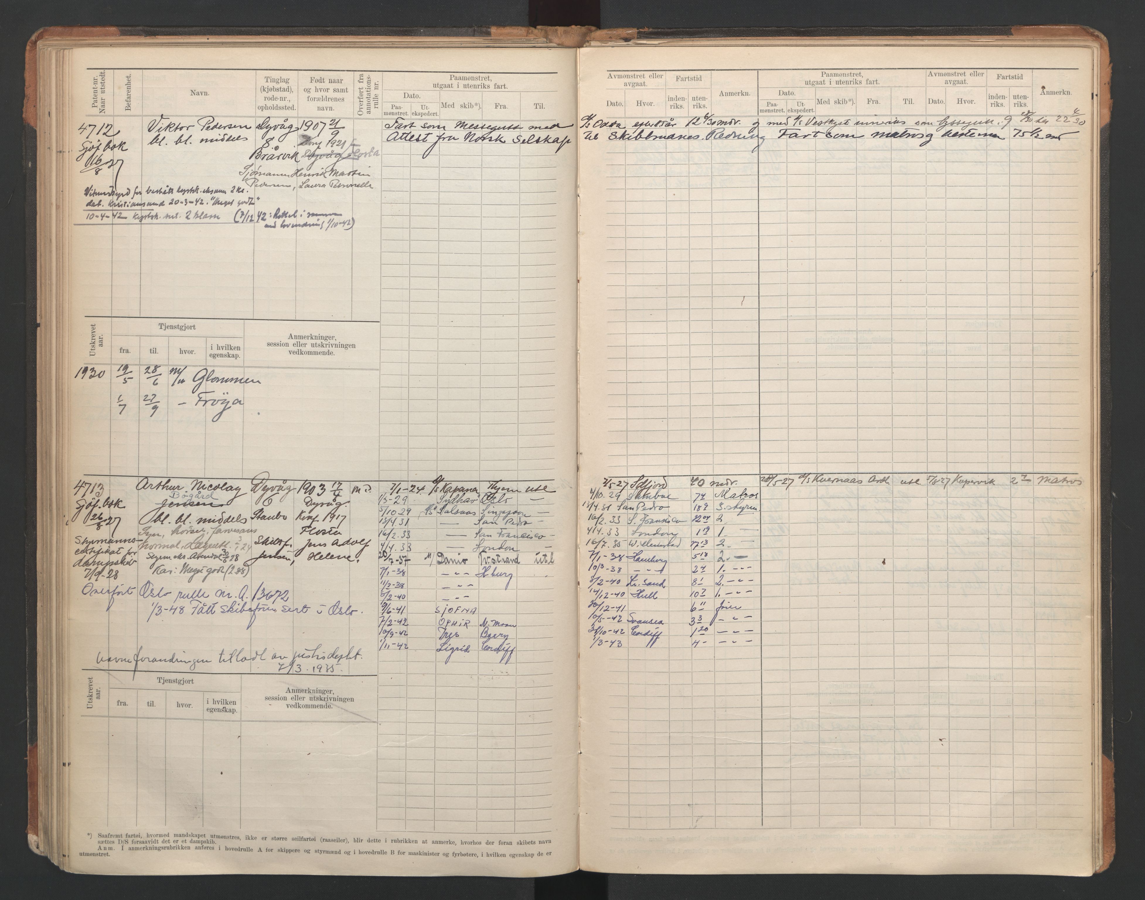 Tvedestrand mønstringskrets, AV/SAK-2031-0011/F/Fb/L0007: Hovedrulle A nr 4410-4803, R-8, 1912-1948, s. 157