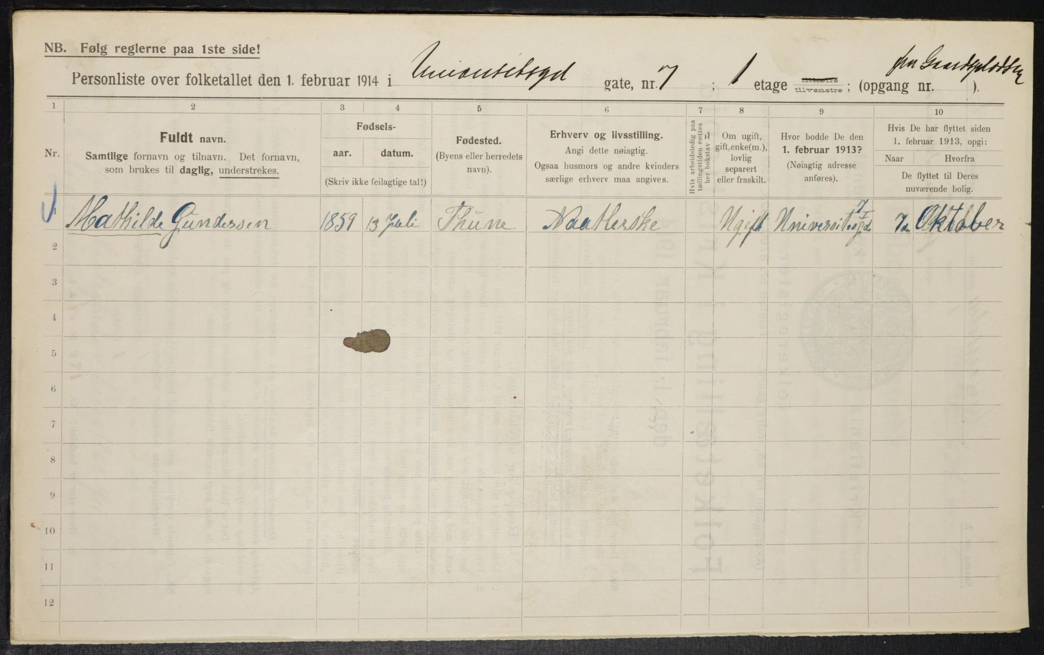 OBA, Kommunal folketelling 1.2.1914 for Kristiania, 1914, s. 121029