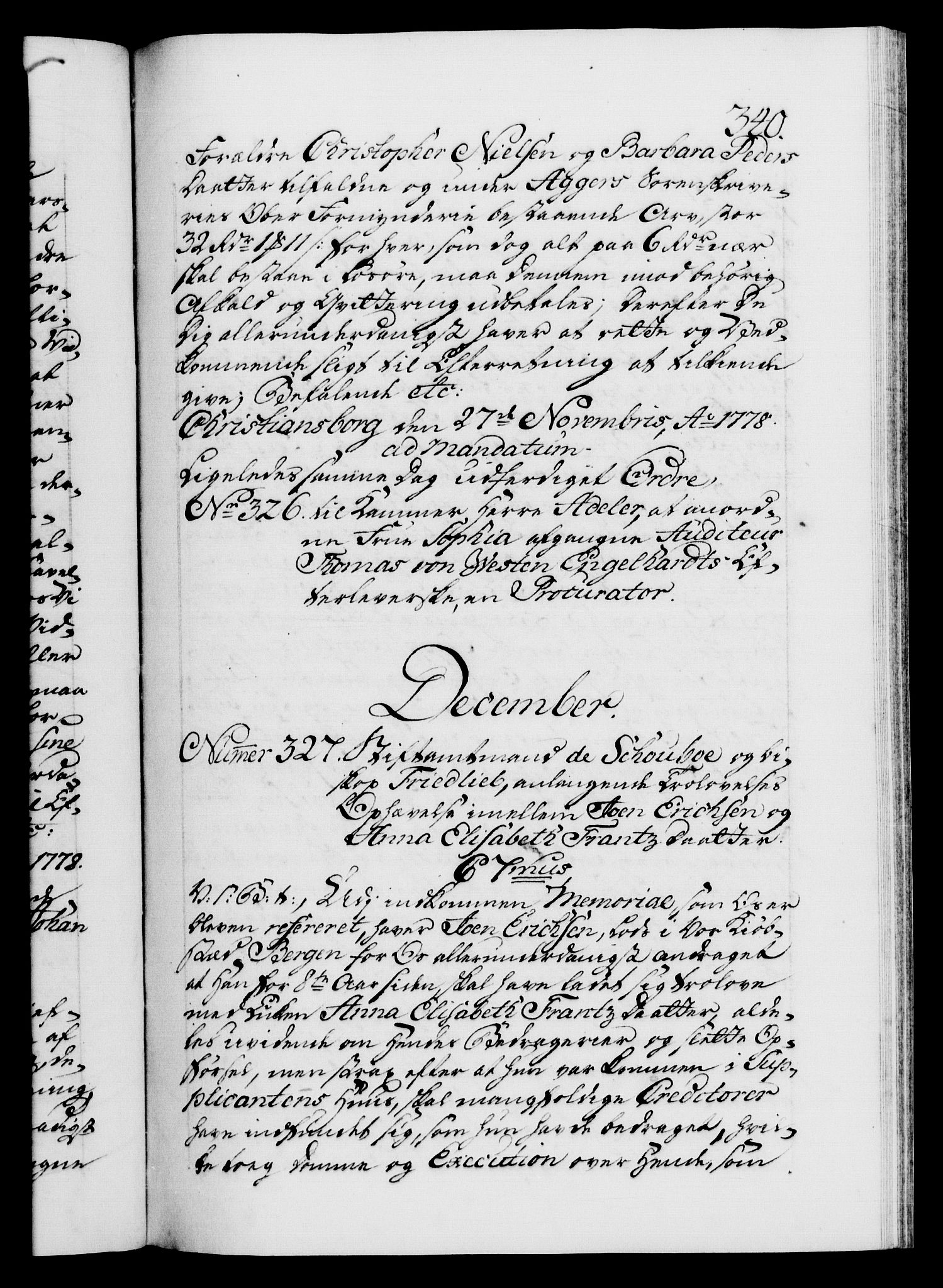 Danske Kanselli 1572-1799, RA/EA-3023/F/Fc/Fca/Fcab/L0042: Norske tegnelser, 1777-1781, s. 340a