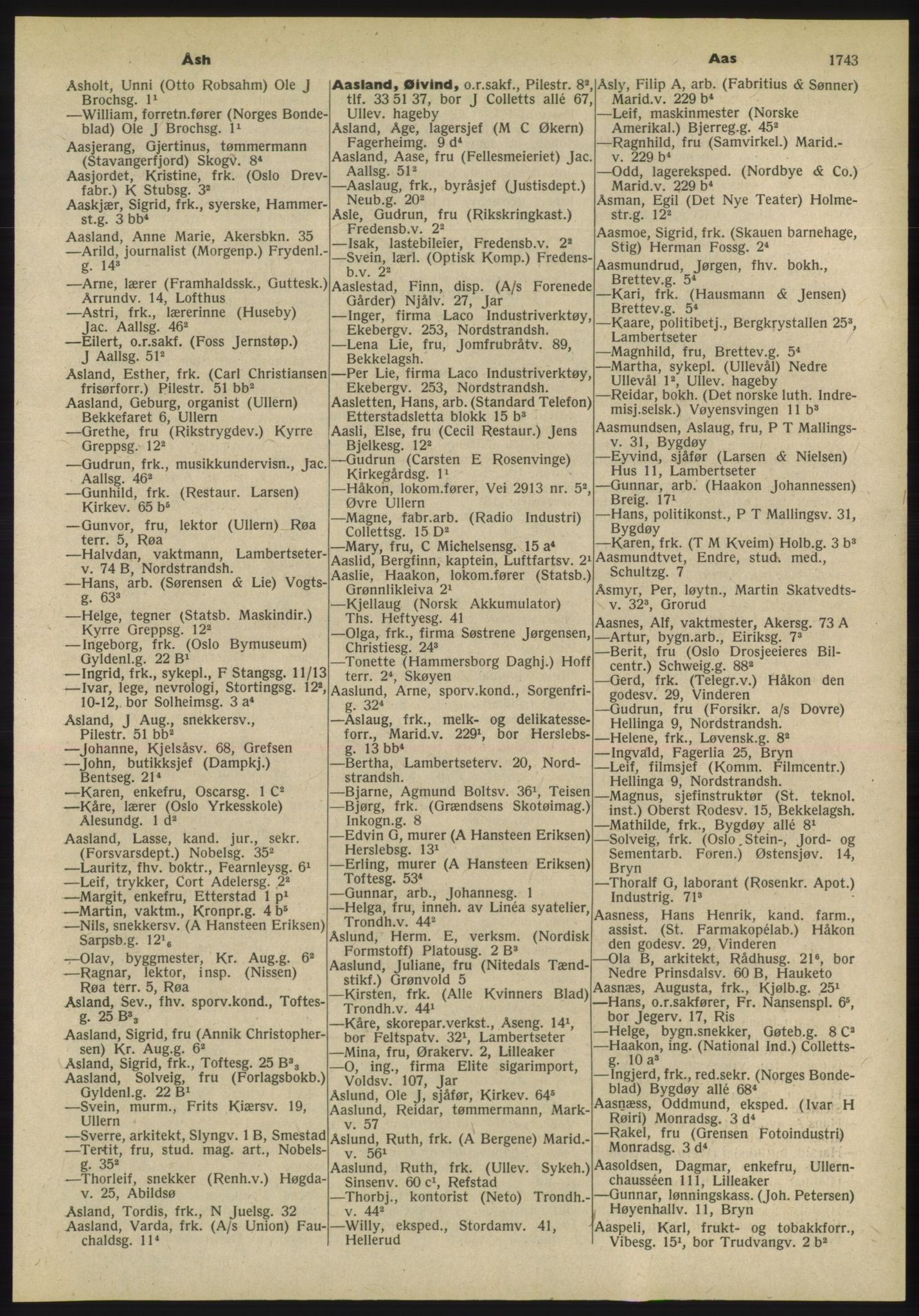 Kristiania/Oslo adressebok, PUBL/-, 1955, s. 1743