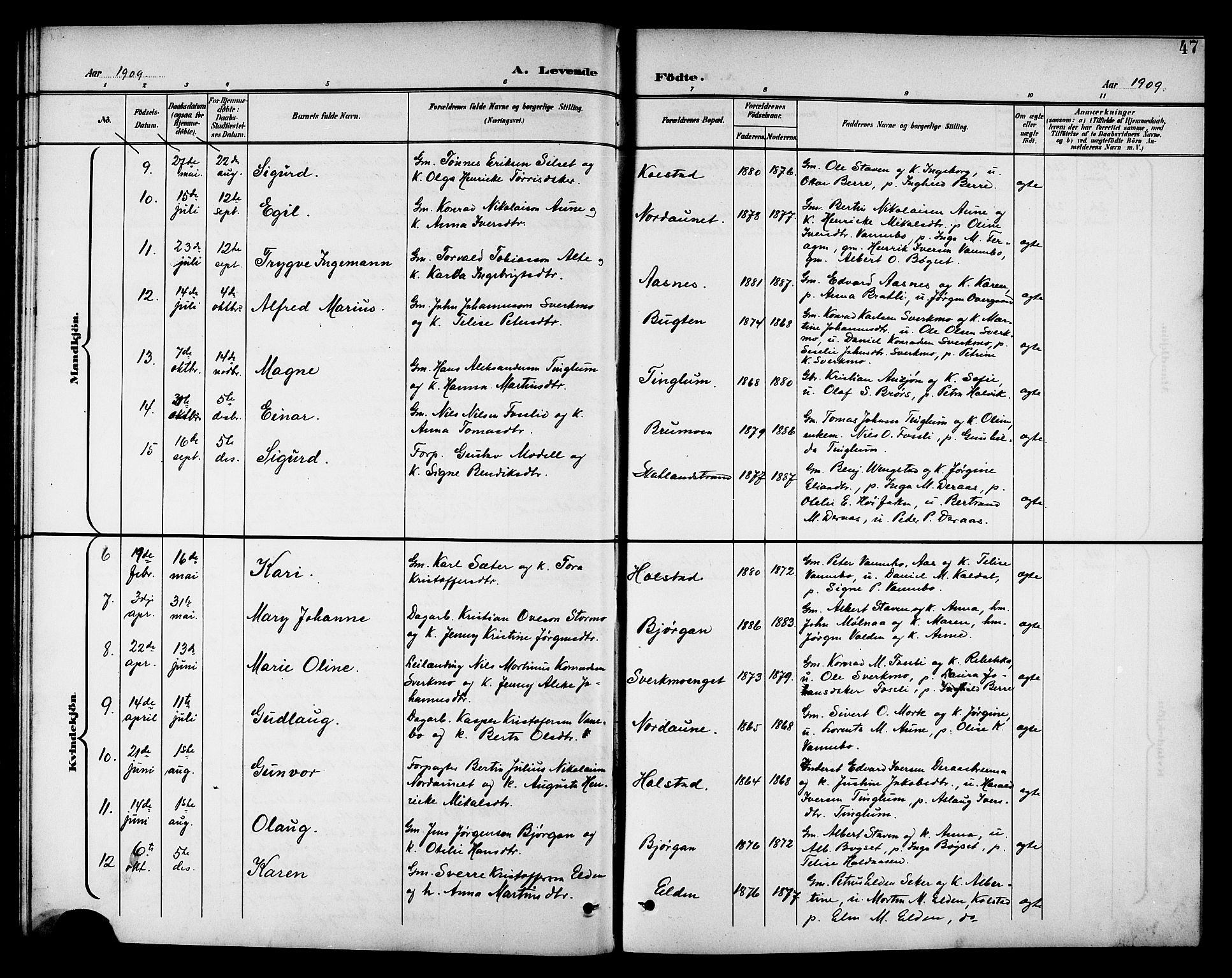 Ministerialprotokoller, klokkerbøker og fødselsregistre - Nord-Trøndelag, SAT/A-1458/742/L0412: Klokkerbok nr. 742C03, 1898-1910, s. 47