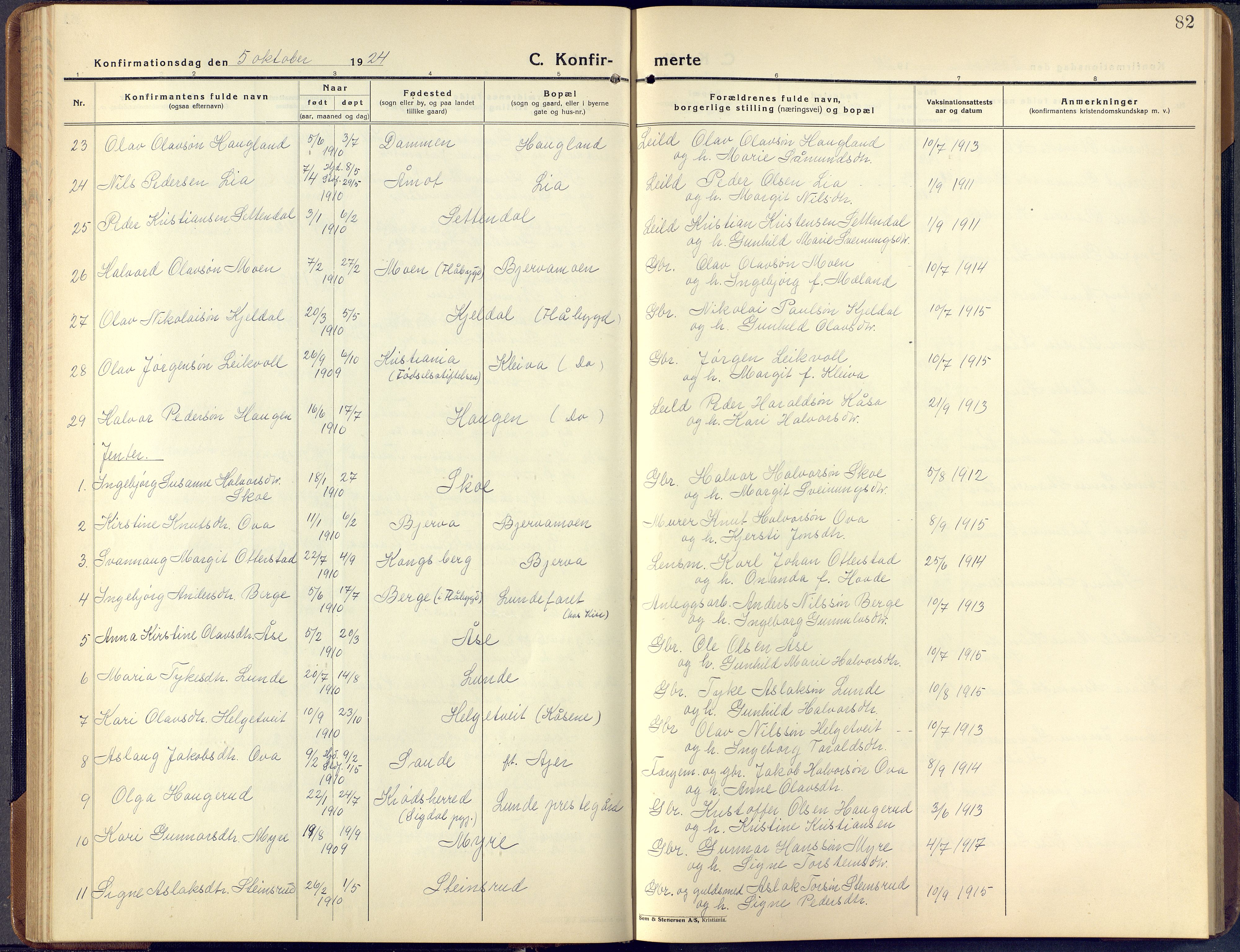 Lunde kirkebøker, SAKO/A-282/F/Fa/L0006: Ministerialbok nr. I 6, 1922-1940, s. 82