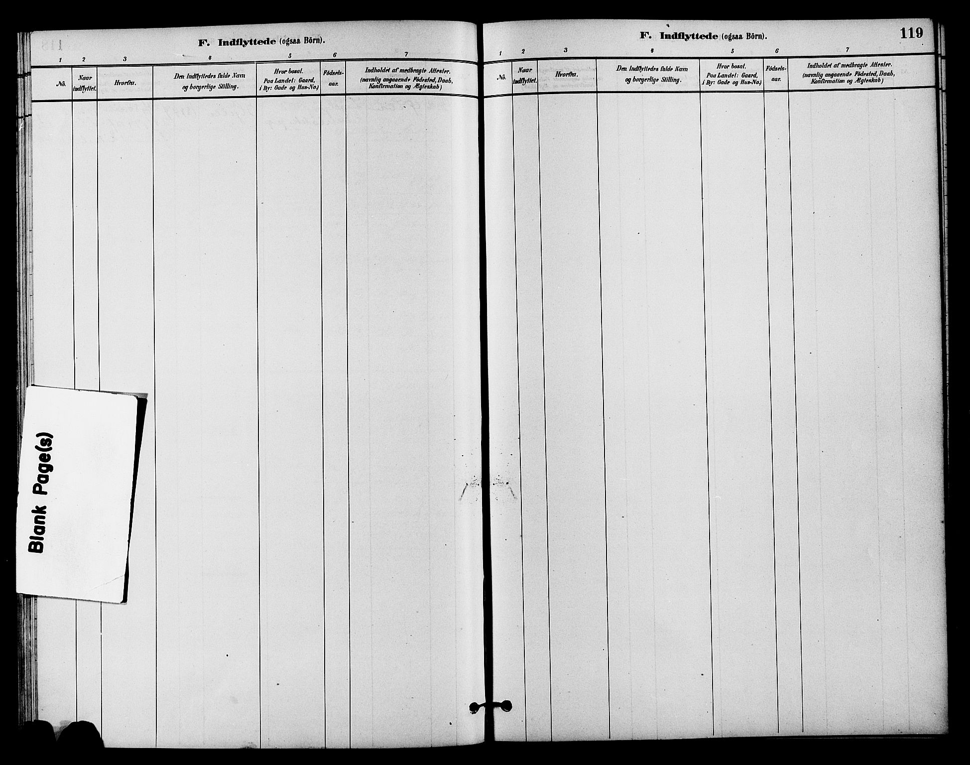 Vestre Slidre prestekontor, AV/SAH-PREST-136/H/Ha/Hab/L0004: Klokkerbok nr. 4, 1881-1912, s. 119